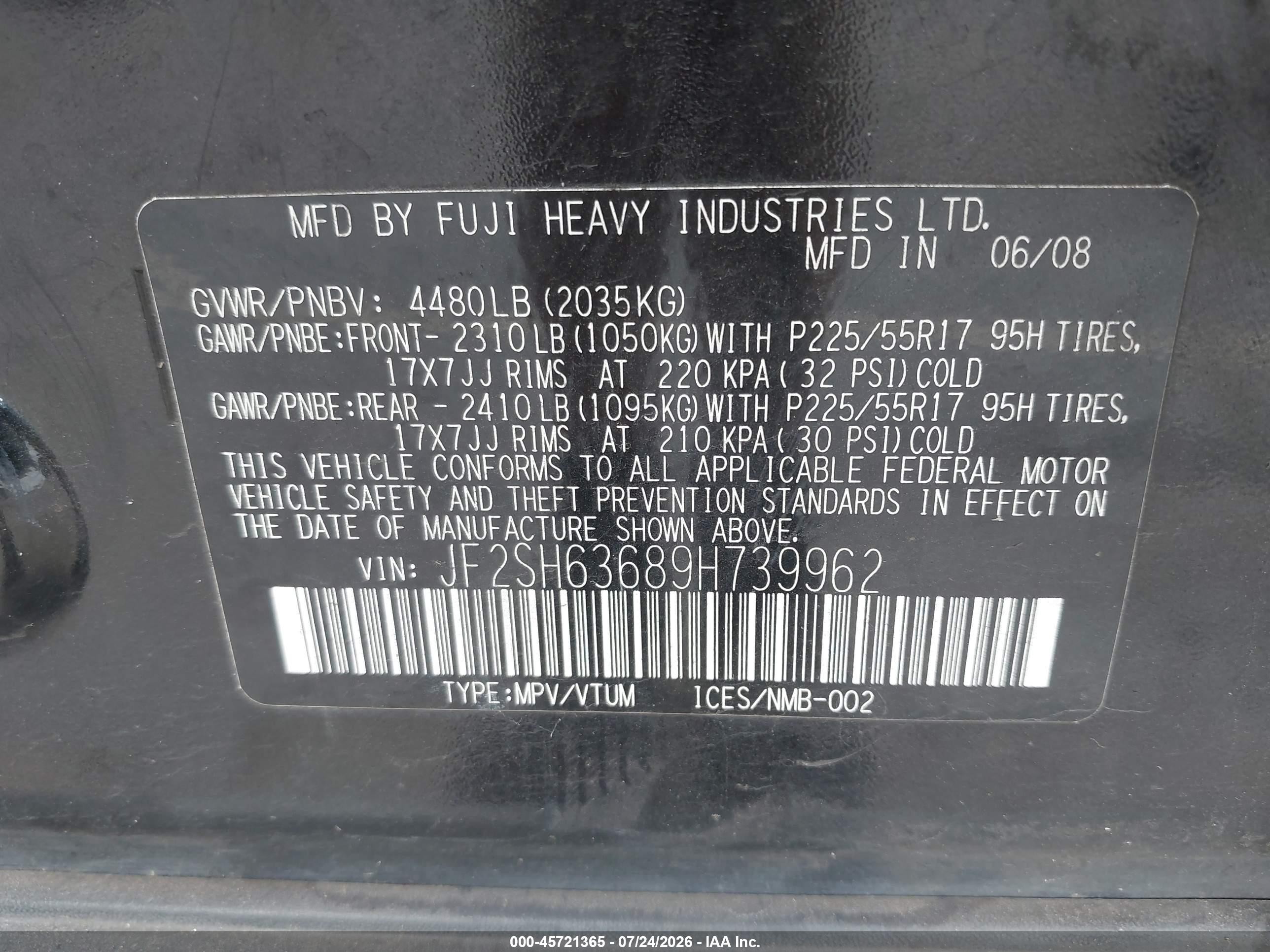 2009 Subaru Forester 2.5x Black vin: JF2SH63689H739962