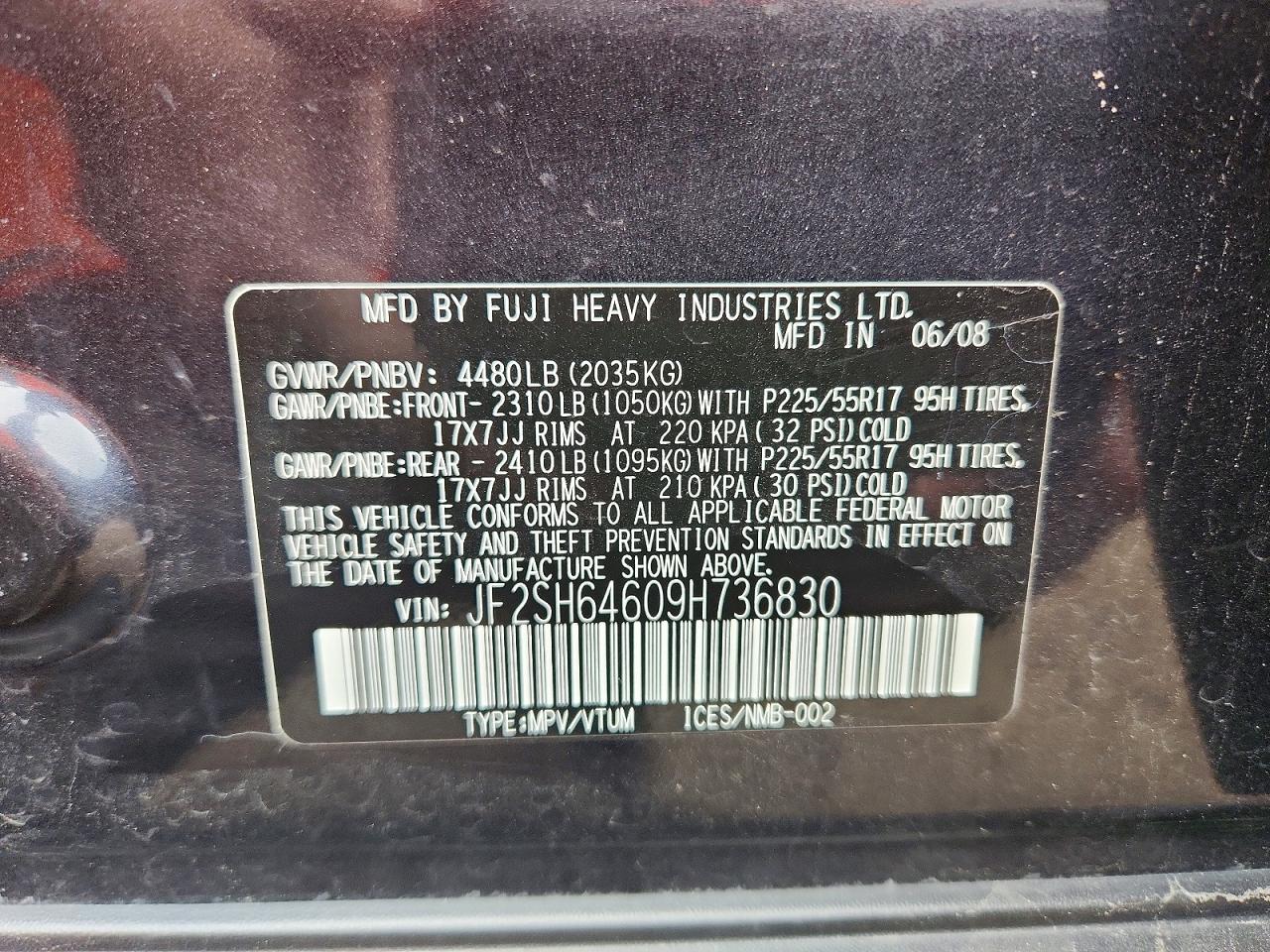 2009 Subaru Forester 2.5x Limited Gray vin: JF2SH64609H736830