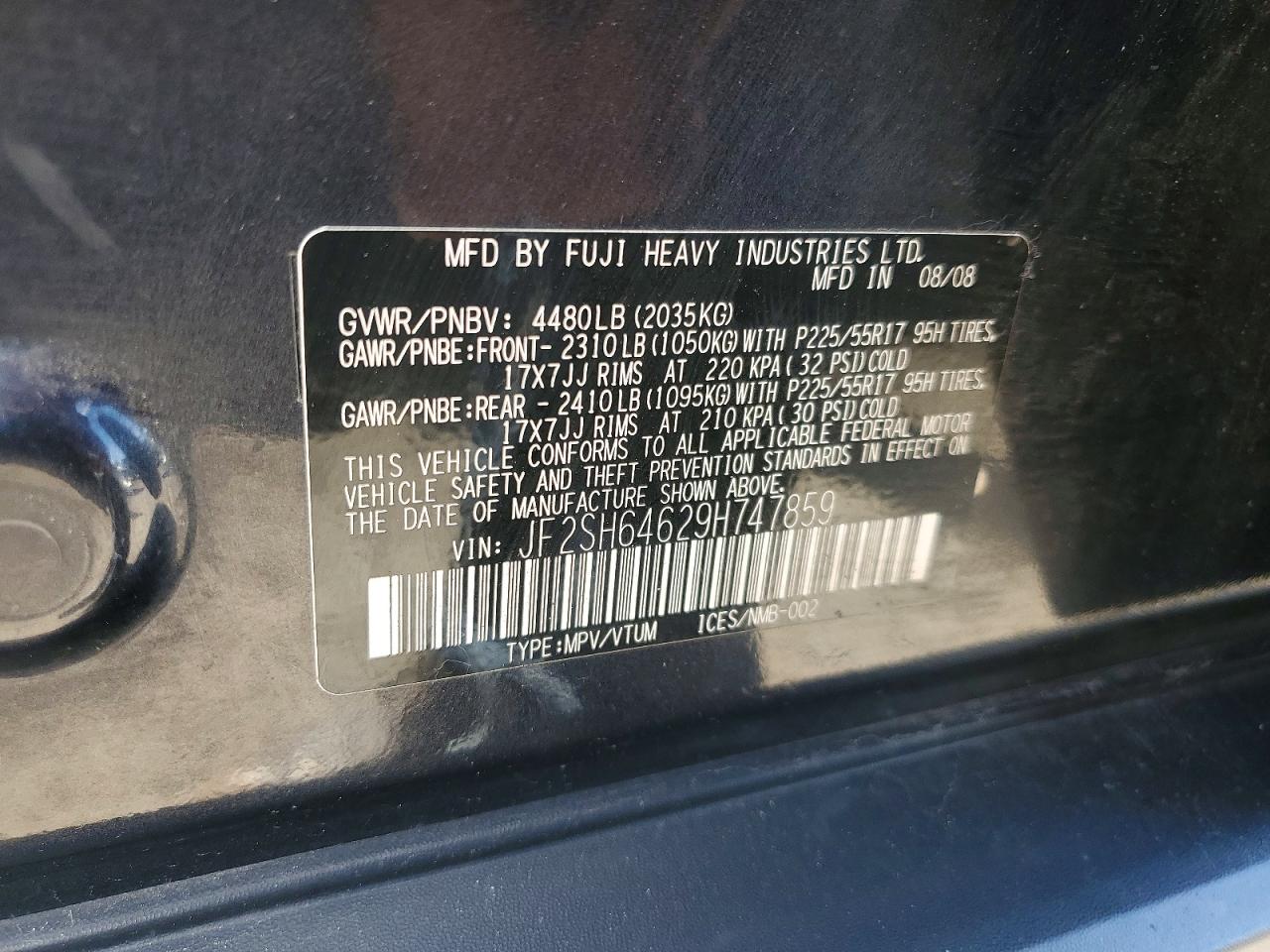 2009 Subaru Forester 2.5x Limited Черный vin: JF2SH64629H747859
