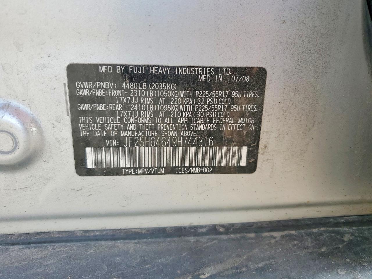 2009 Subaru Forester 2.5x Limited Silver vin: JF2SH64649H744316