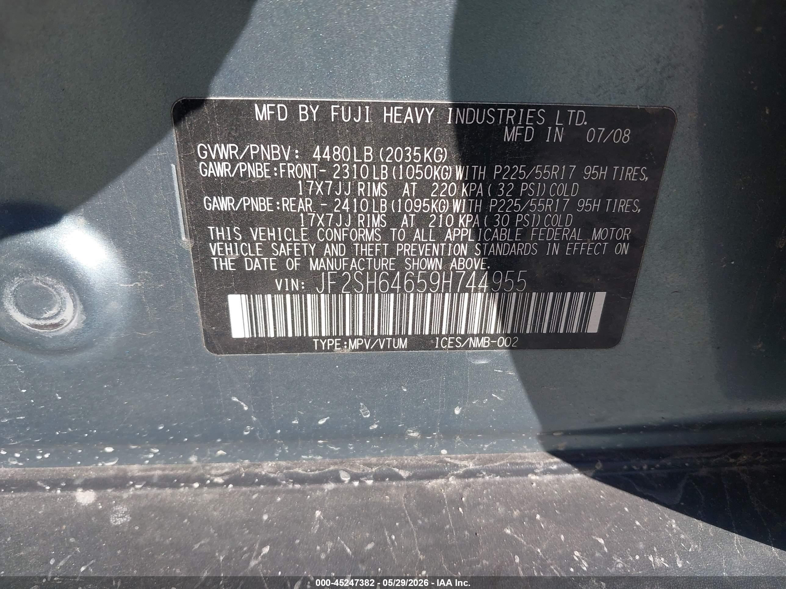 2009 Subaru Forester 2.5x Limited Silver vin: JF2SH64659H744955