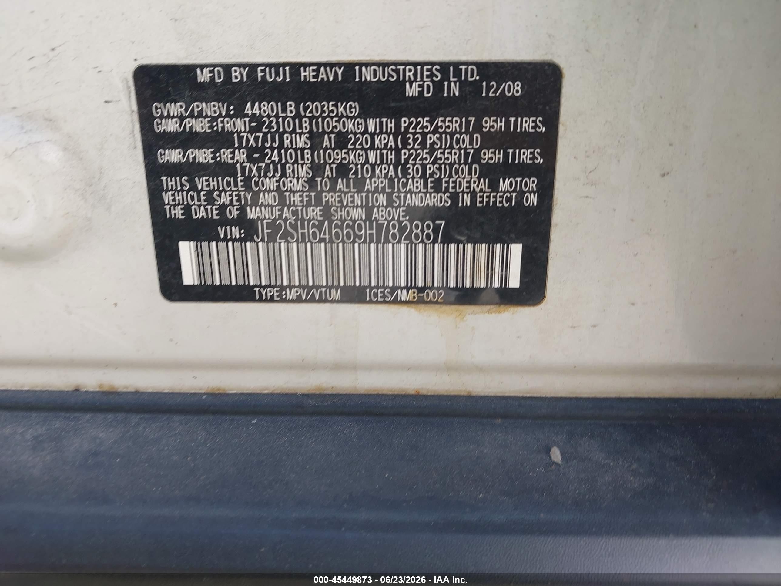 2009 Subaru Forester 2.5x Limited White vin: JF2SH64669H782887