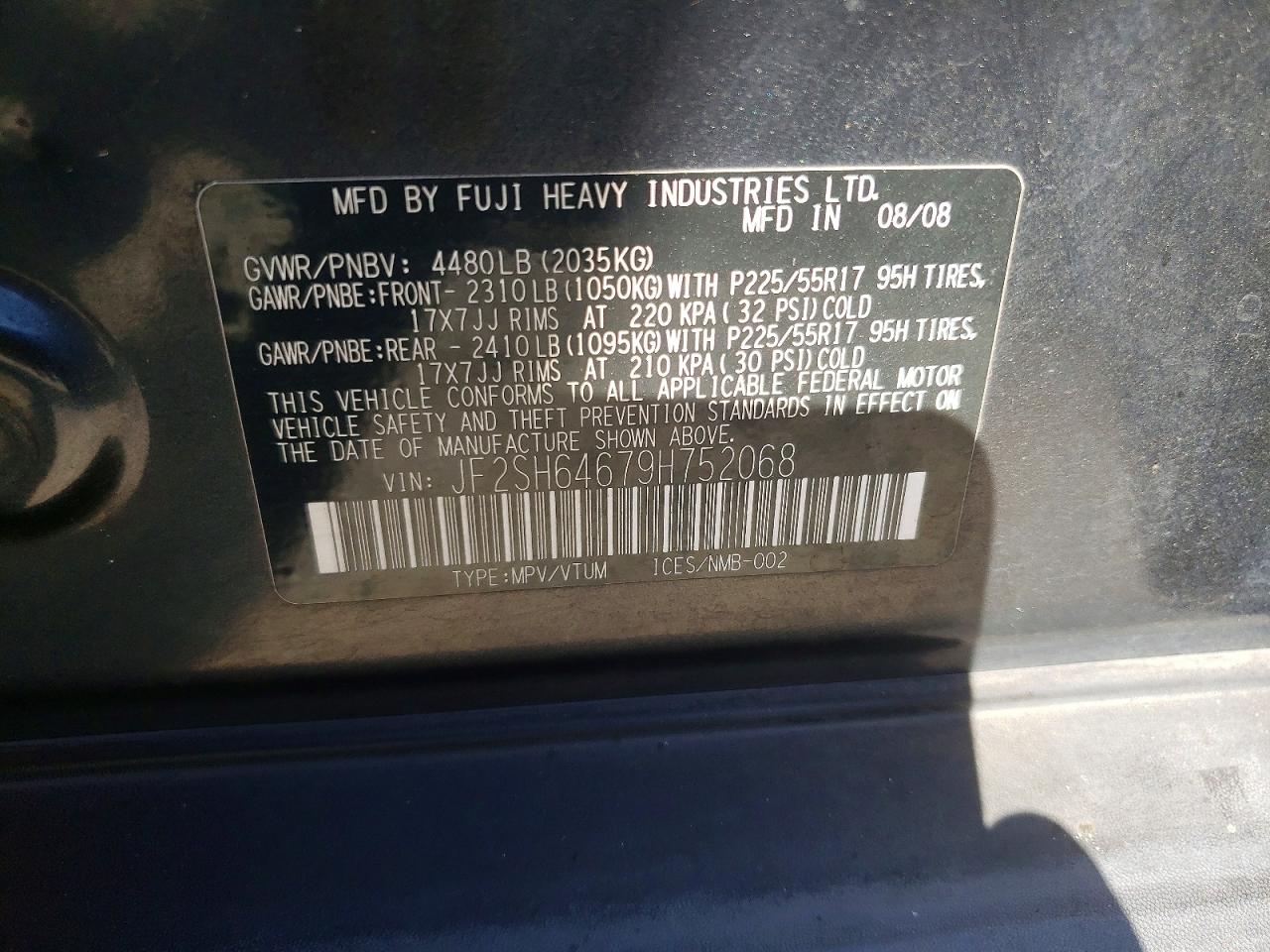 2009 Subaru Forester 2.5x Limited Gray vin: JF2SH64679H752068