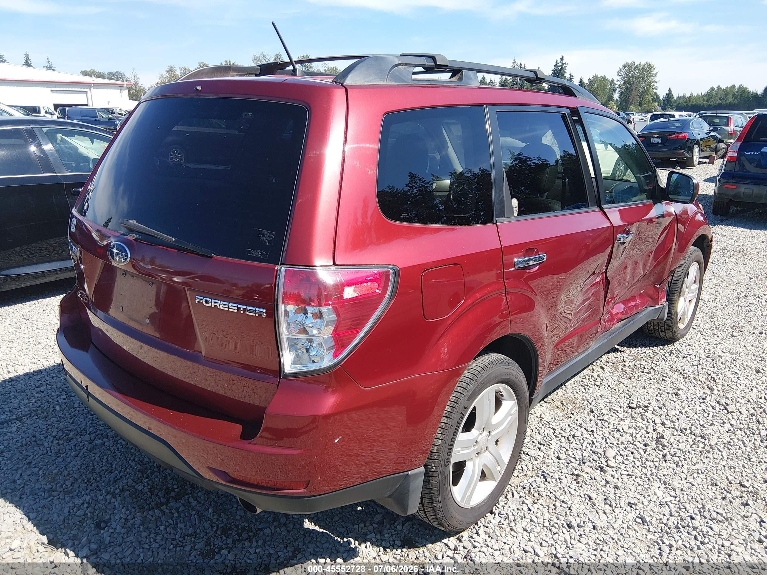 2009 Subaru Forester 2.5x Limited Red vin: JF2SH64699H750239