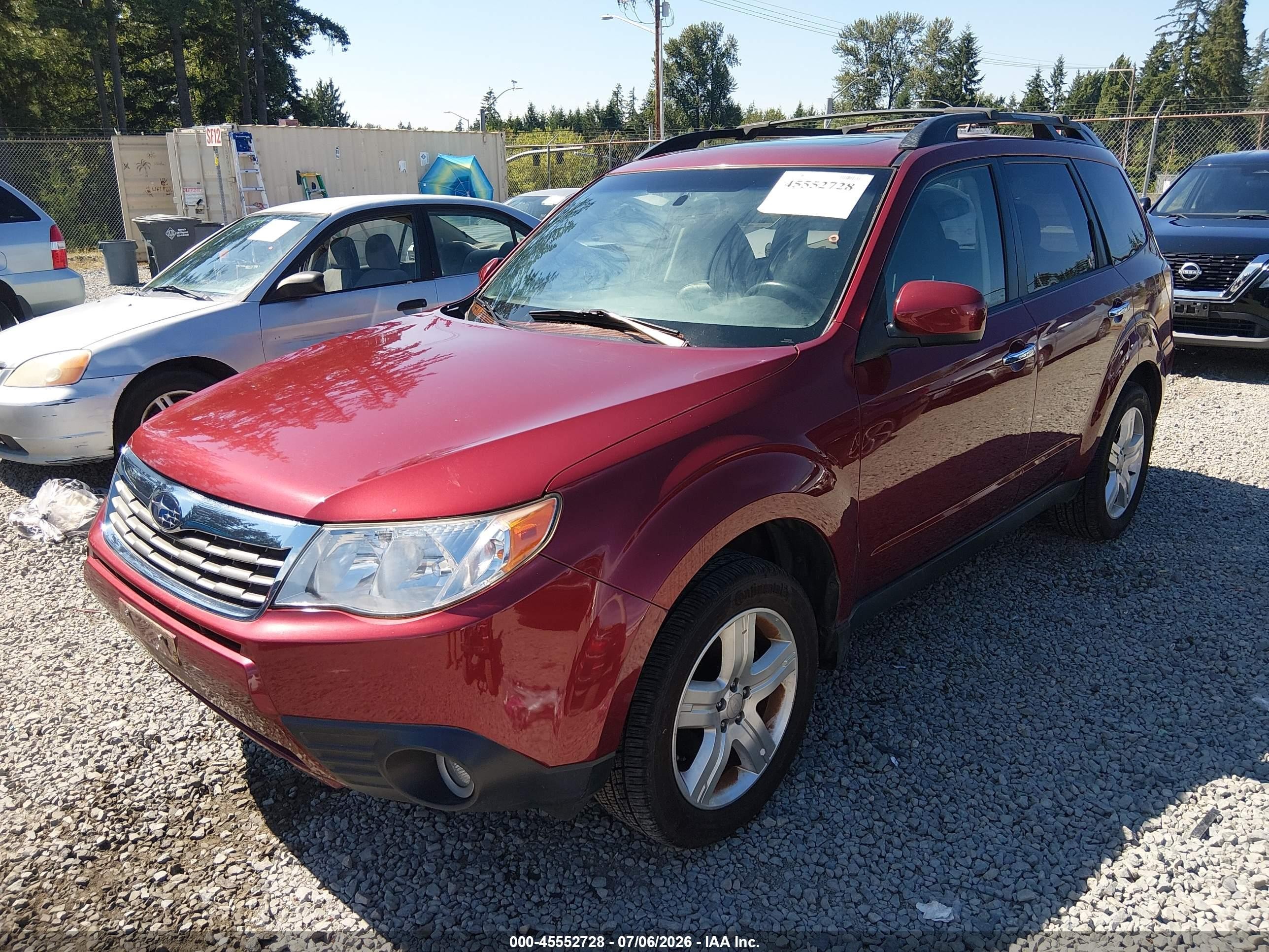 2009 Subaru Forester 2.5x Limited Red vin: JF2SH64699H750239