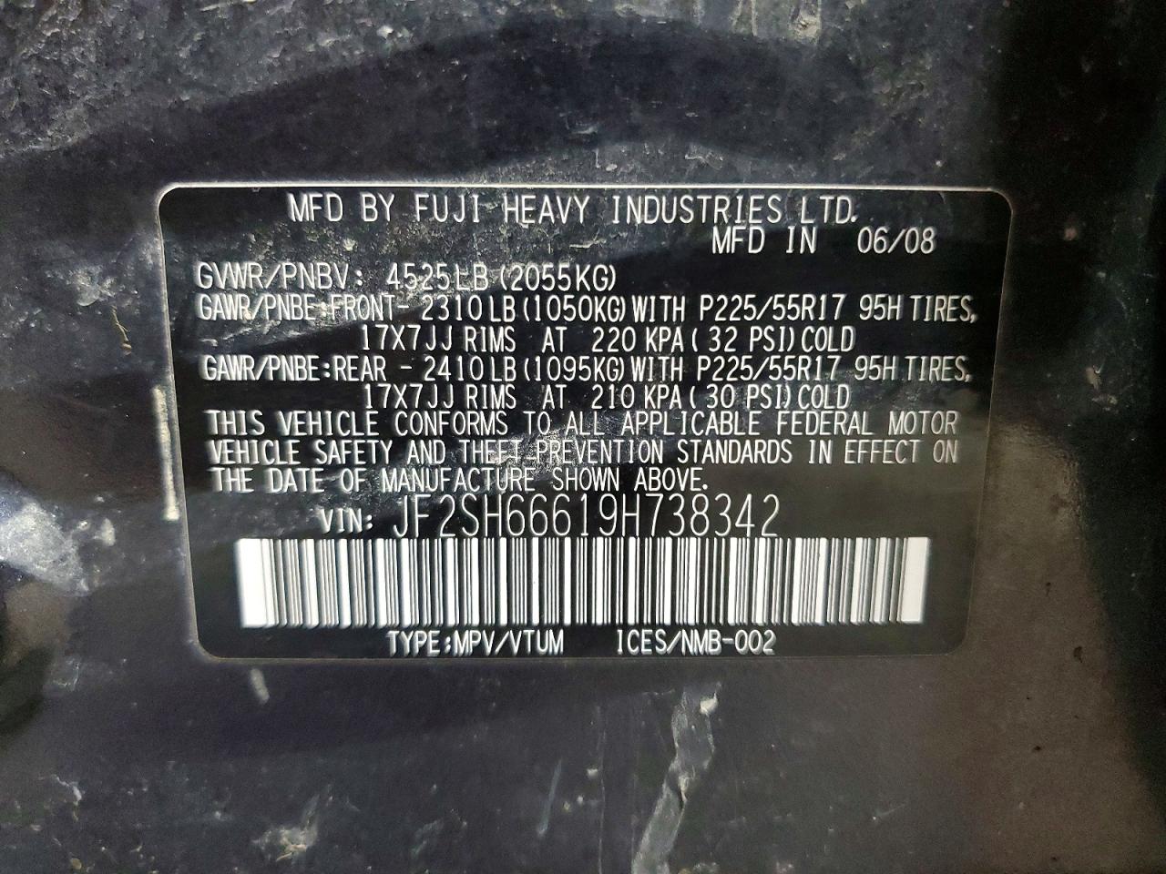 2009 Subaru Forester 2.5xt Limited Charcoal vin: JF2SH66619H738342
