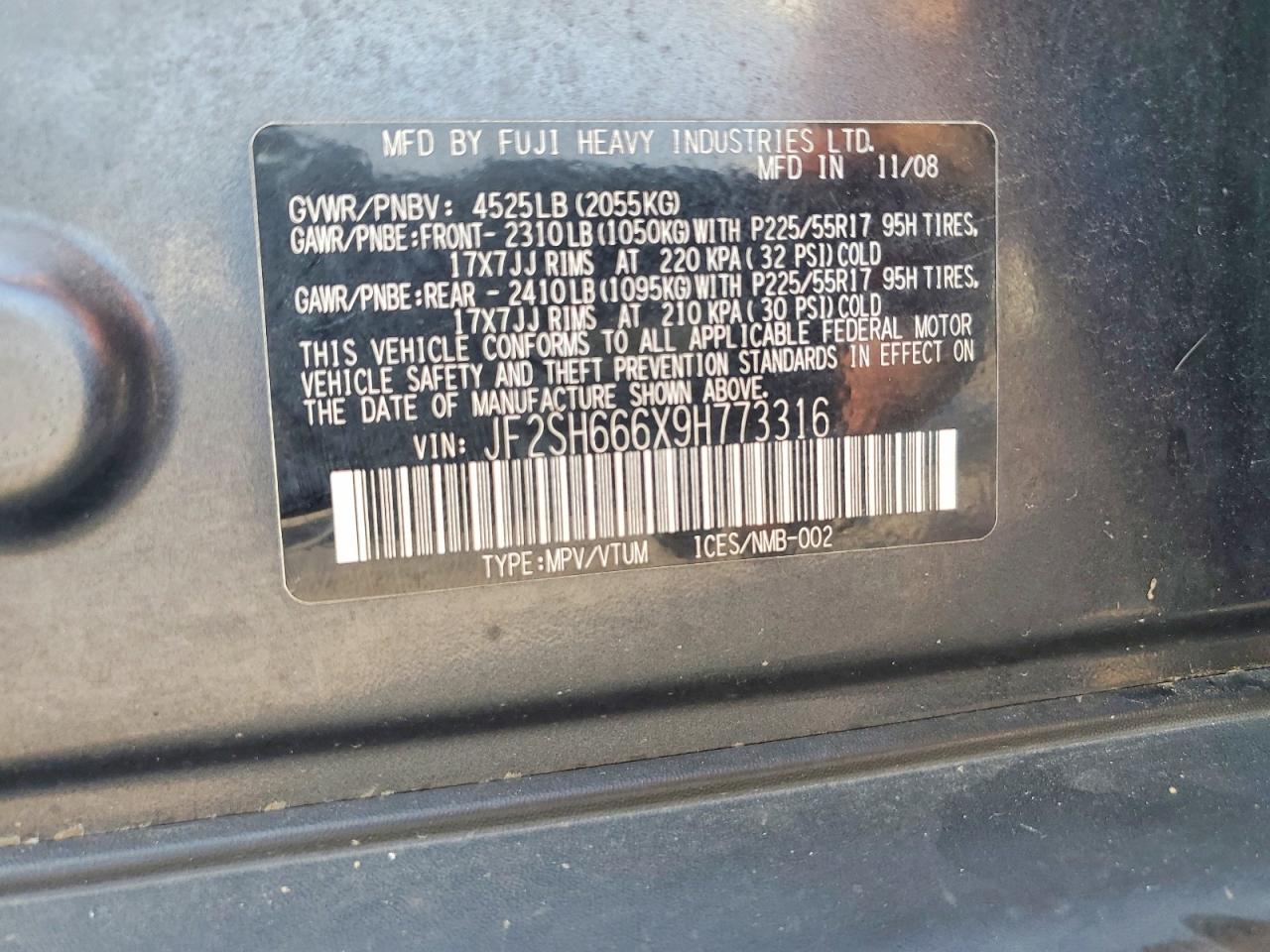 2009 Subaru Forester 2.5xt Limited Gray vin: JF2SH666X9H773316