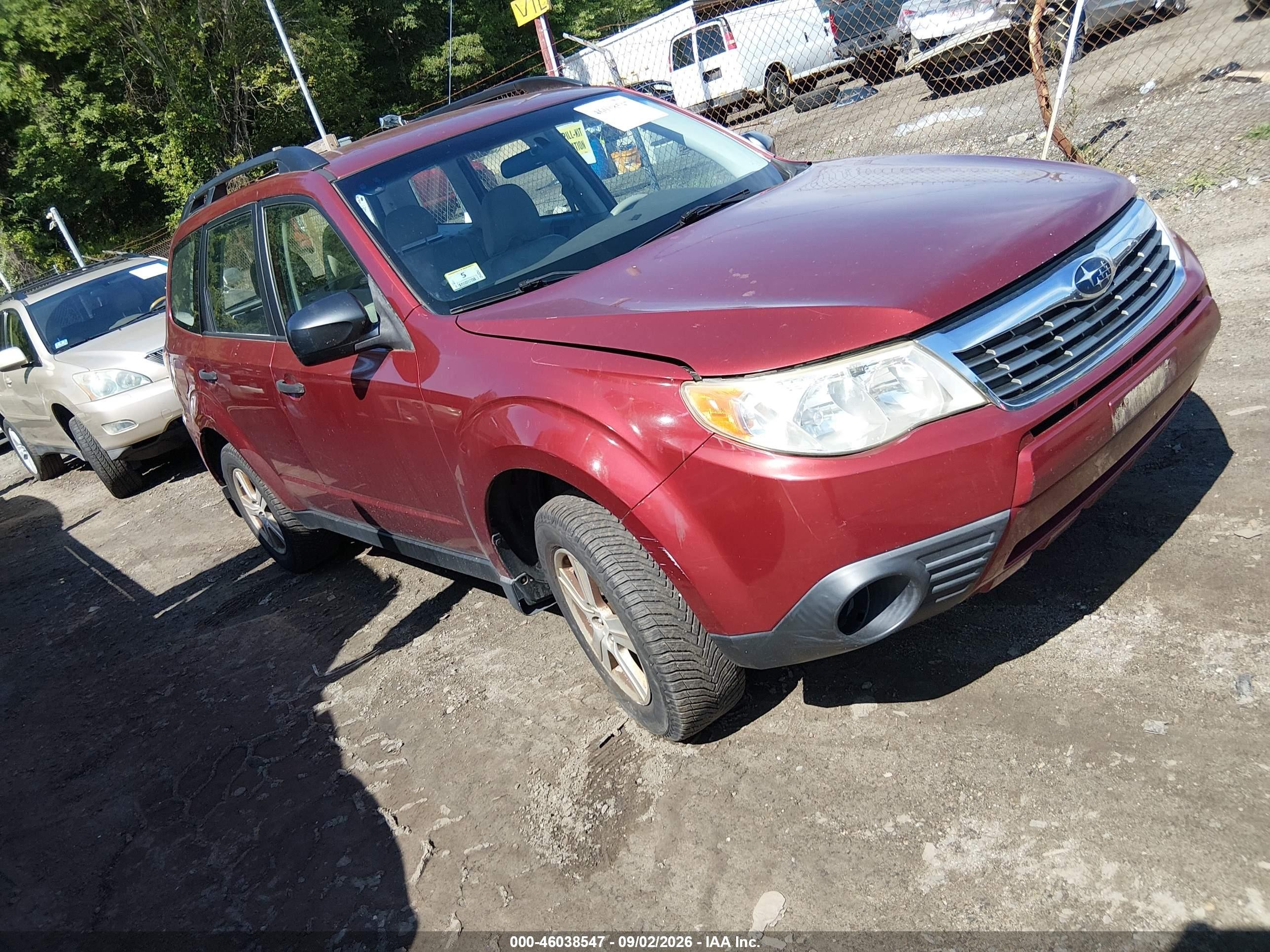 2010 Subaru Forester 2.5x Бордовый vin: JF2SH6BCXAH789077