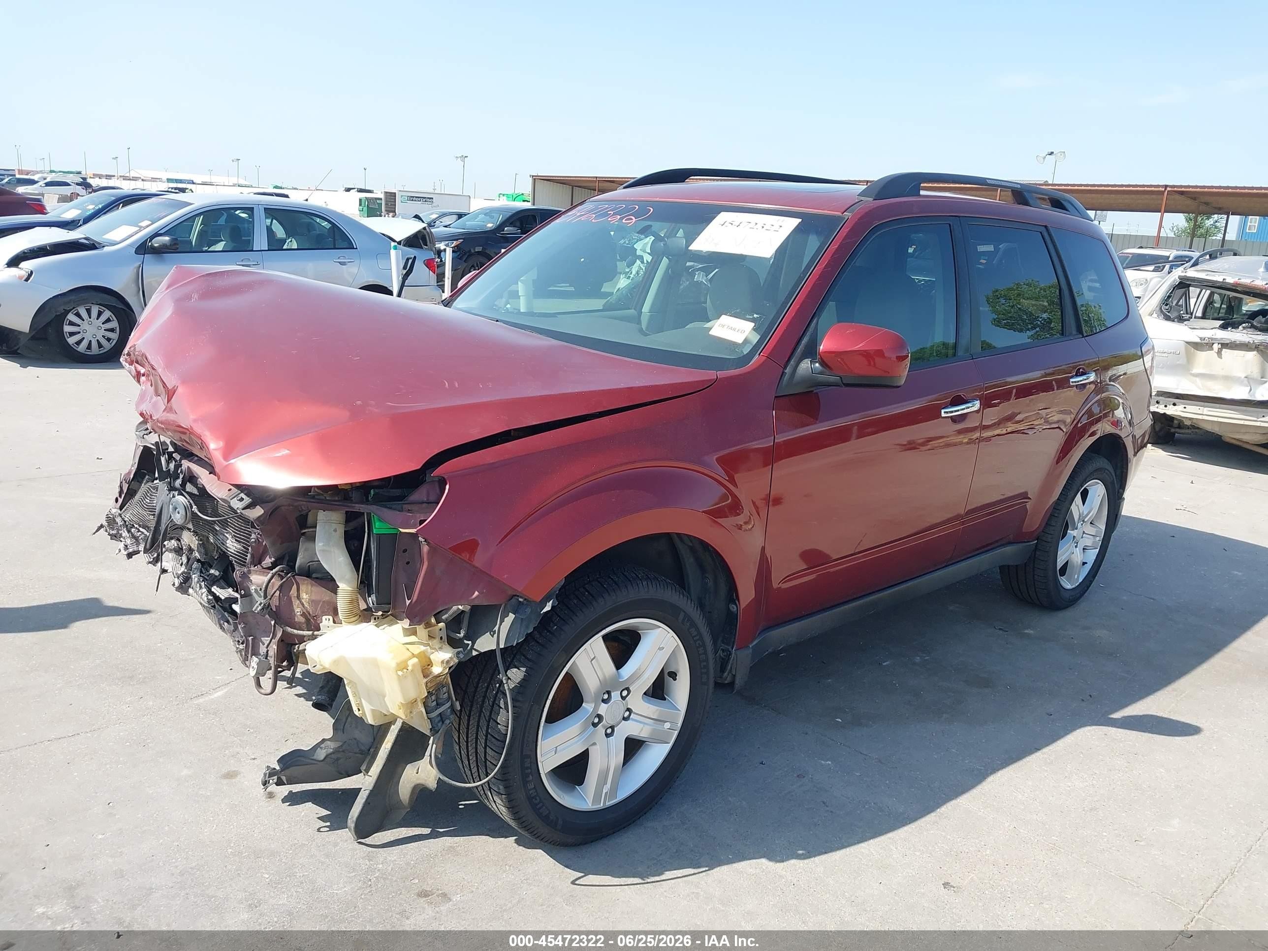 2010 Subaru Forester 2.5x Premium Бордовый vin: JF2SH6CC0AH918099