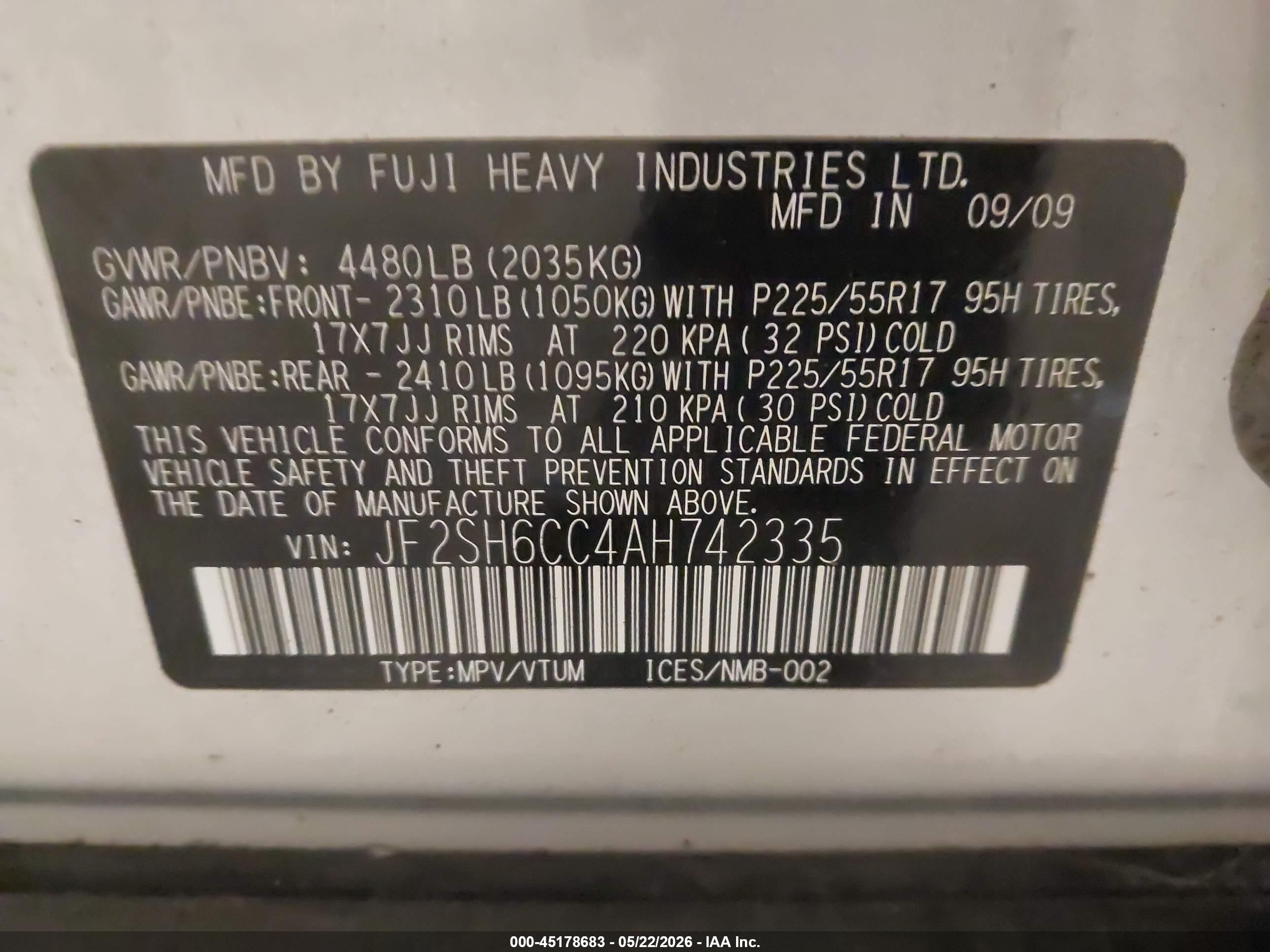 2010 Subaru Forester 2.5x Premium Silver vin: JF2SH6CC4AH742335