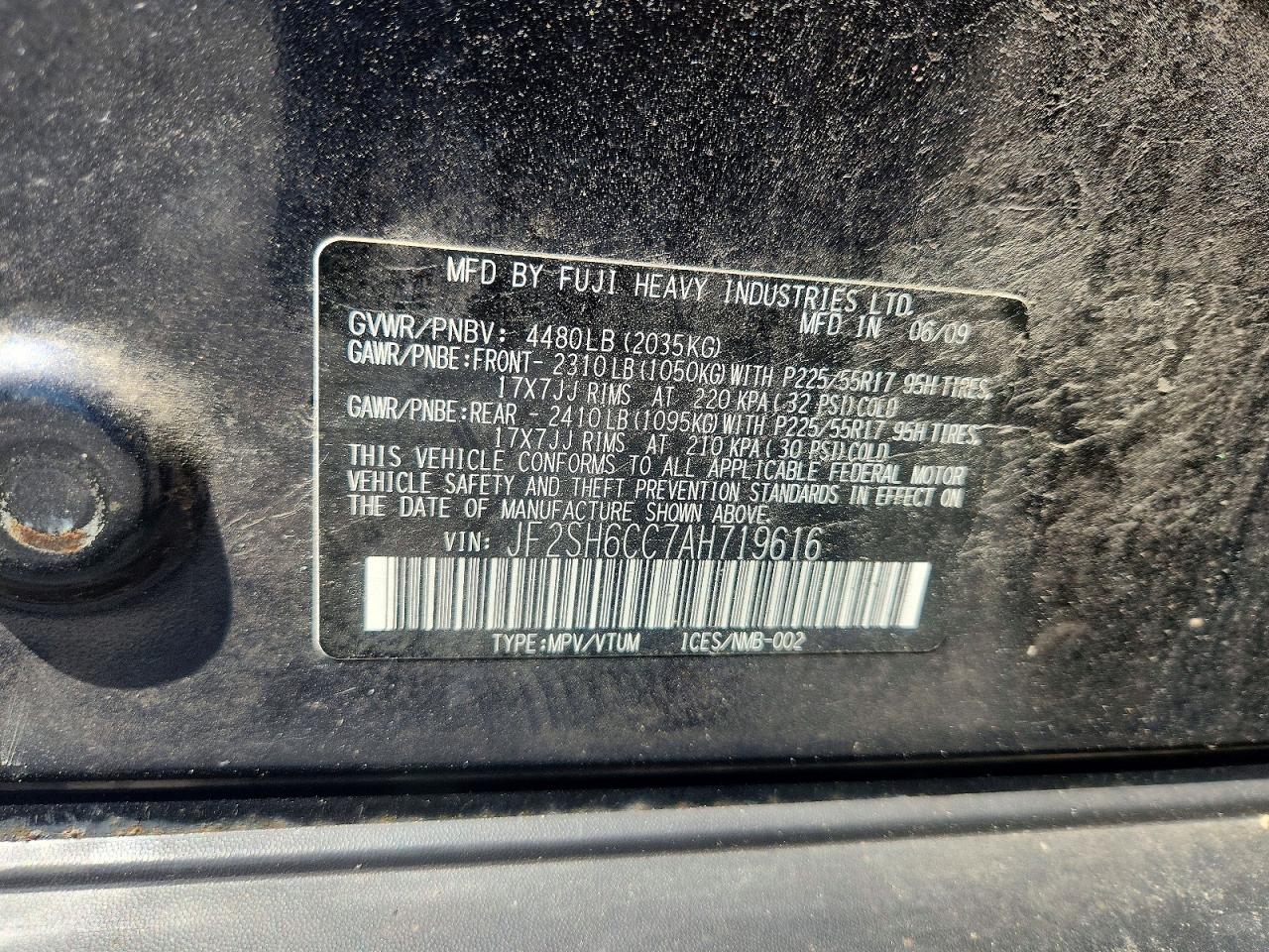 2010 Subaru Forester 2.5x Premium Gray vin: JF2SH6CC7AH719616