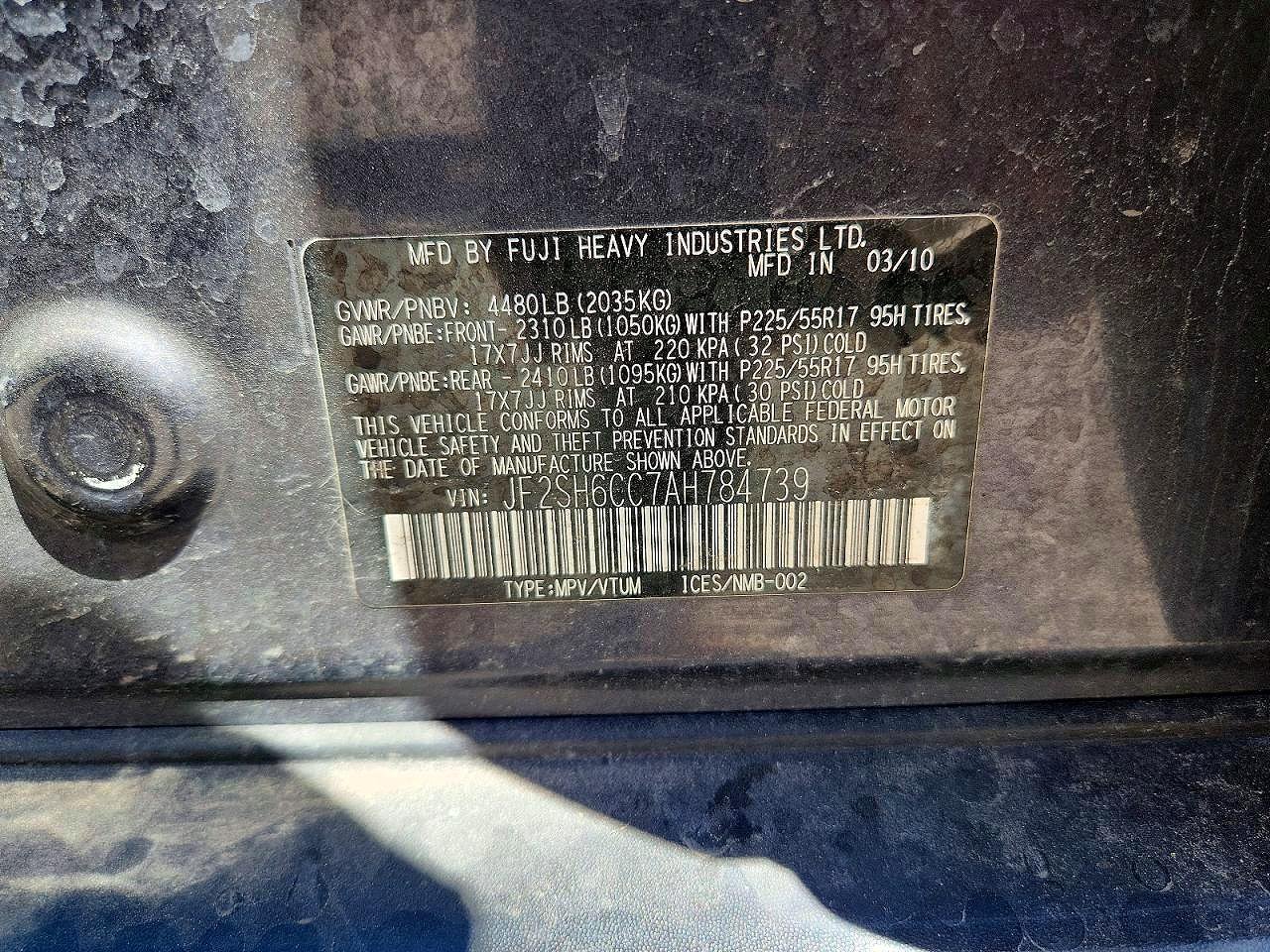 2010 Subaru Forester Black vin: JF2SH6CC7AH784739