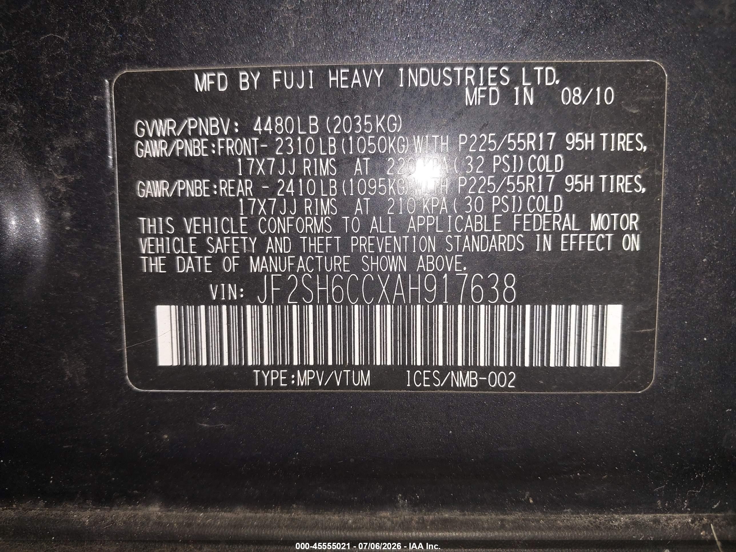 2010 Subaru Forester 2.5x Premium Gray vin: JF2SH6CCXAH917638