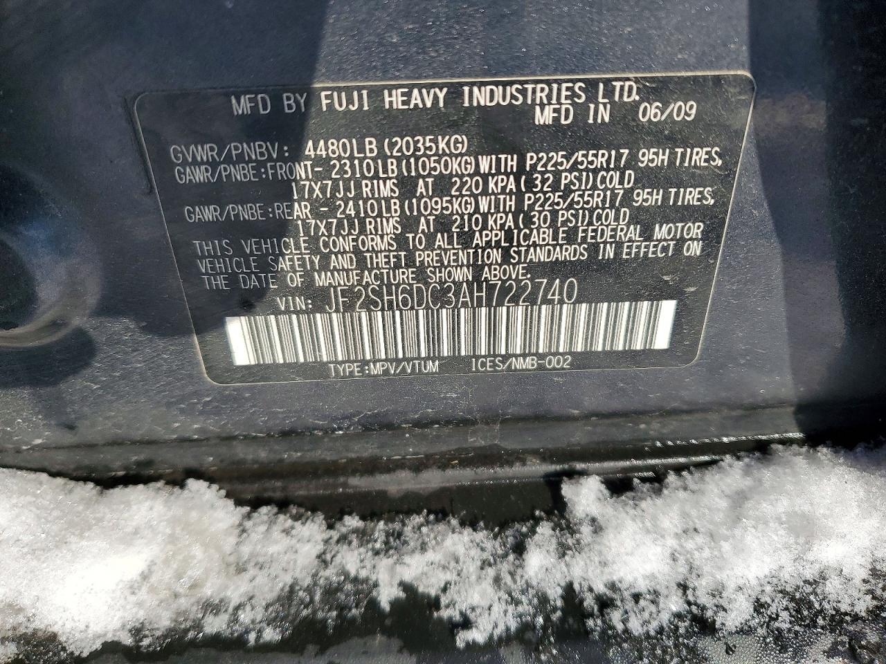 2010 Subaru Forester 2.5x Limited Gray vin: JF2SH6DC3AH722740
