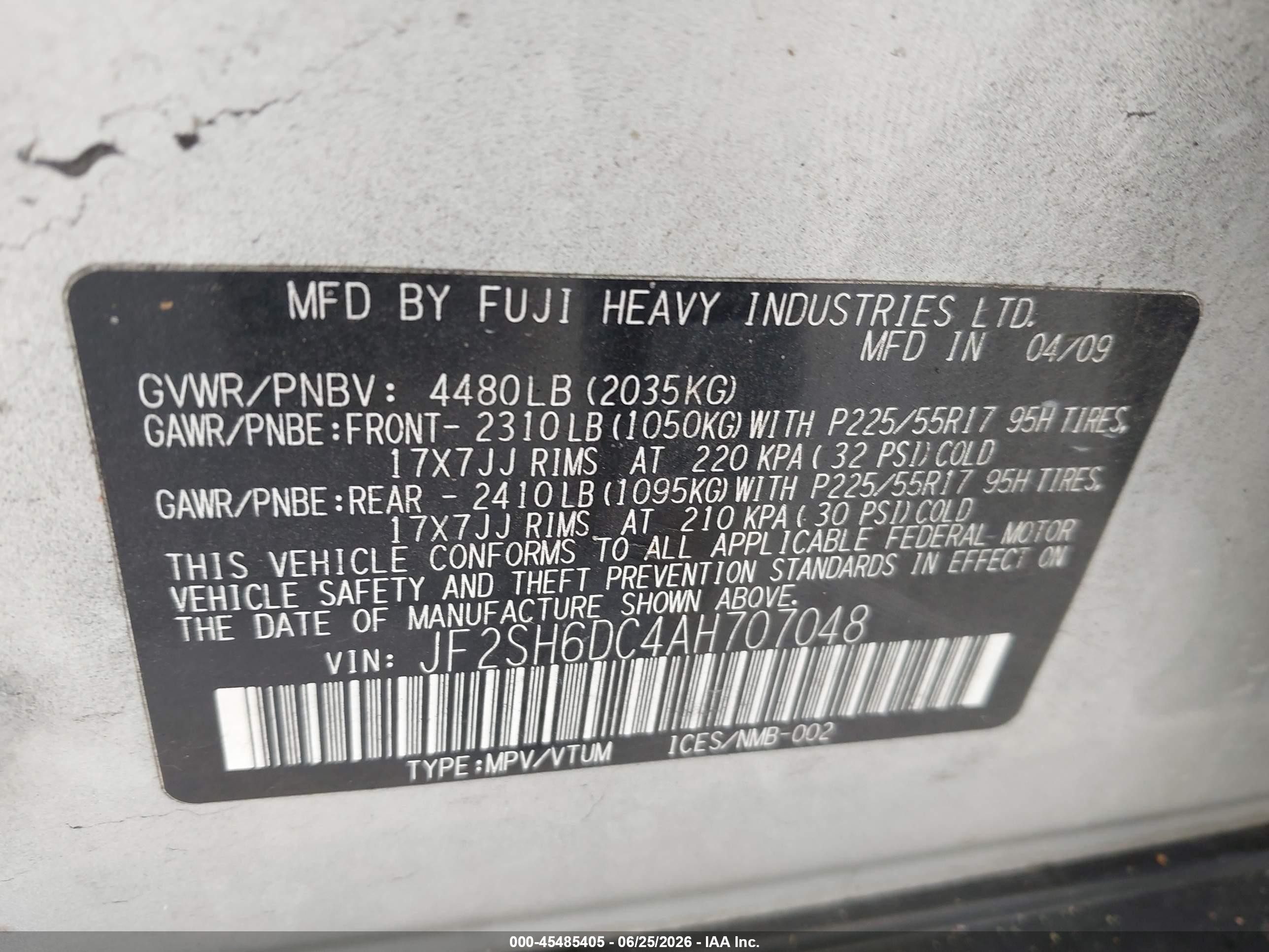 2010 Subaru Forester 2.5x Limited Silver vin: JF2SH6DC4AH707048