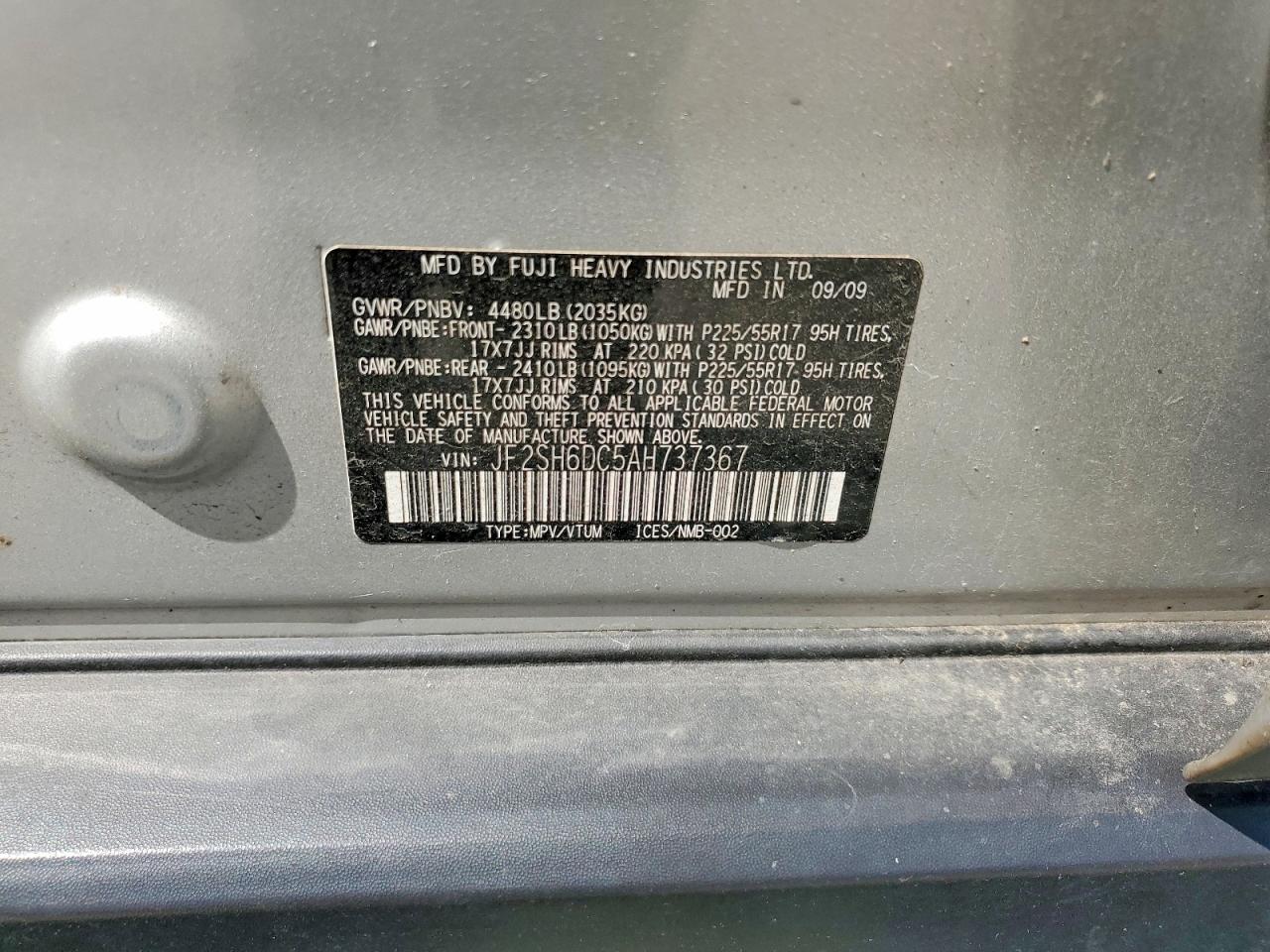 2010 Subaru Forester 2.5x Limited Silver vin: JF2SH6DC5AH737367