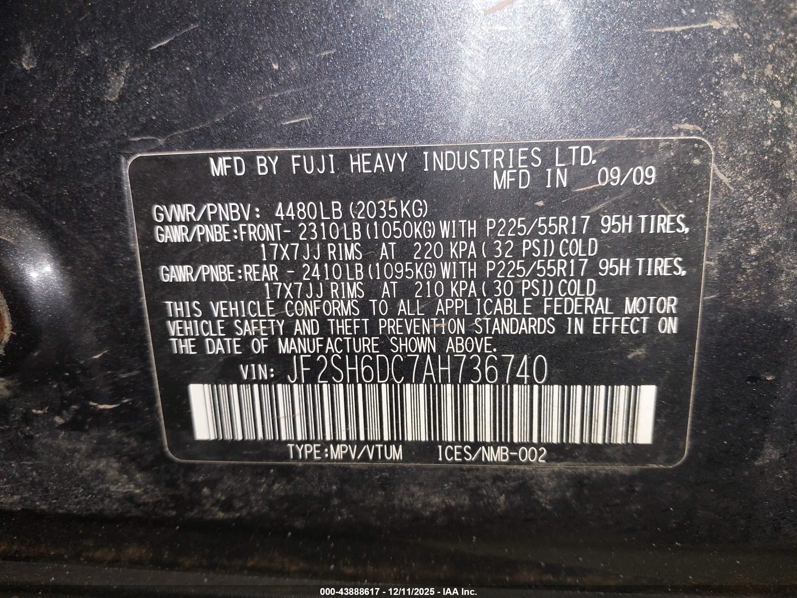 2010 Subaru Forester 2.5x Limited Gray vin: JF2SH6DC7AH736740
