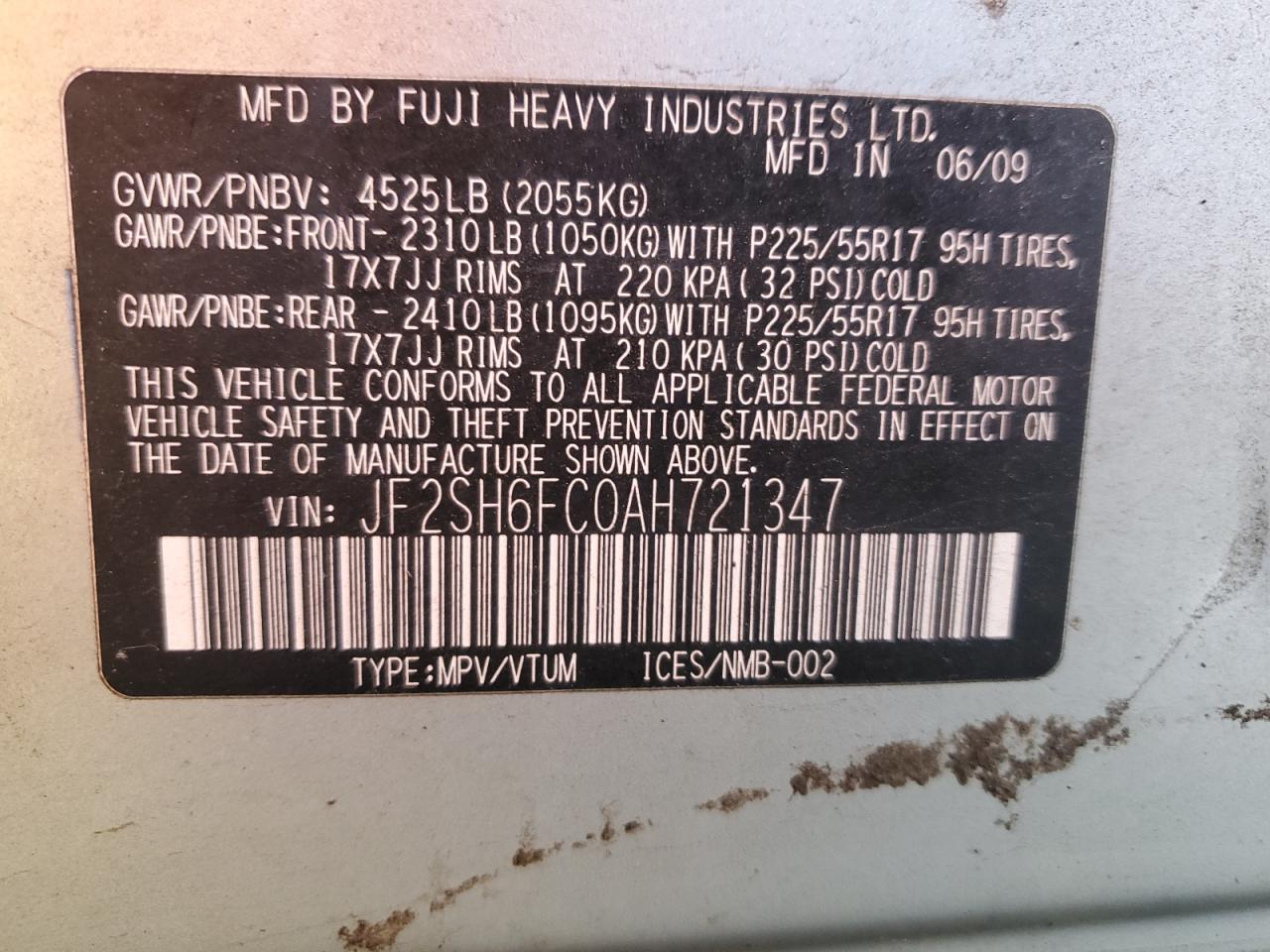 2010 Subaru Forester 2.5xt Limited Серебряный vin: JF2SH6FC0AH721347