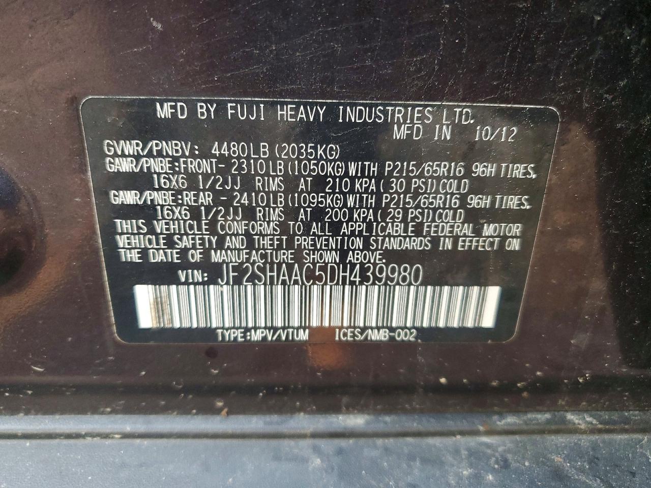 2013 Subaru Forester 2.5x Red vin: JF2SHAAC5DH439980