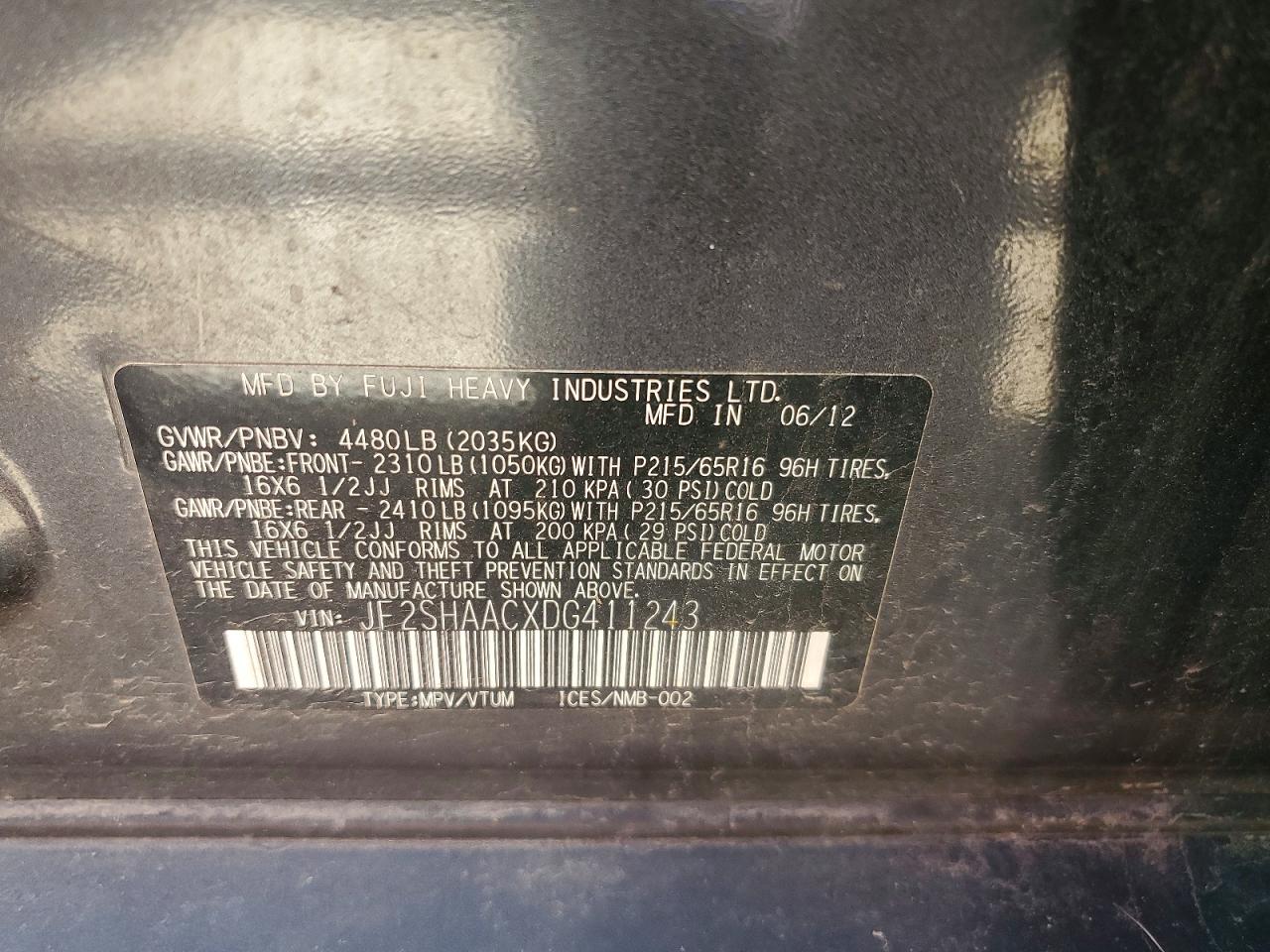 2013 Subaru Forester 2.5x Gray vin: JF2SHAACXDG411243