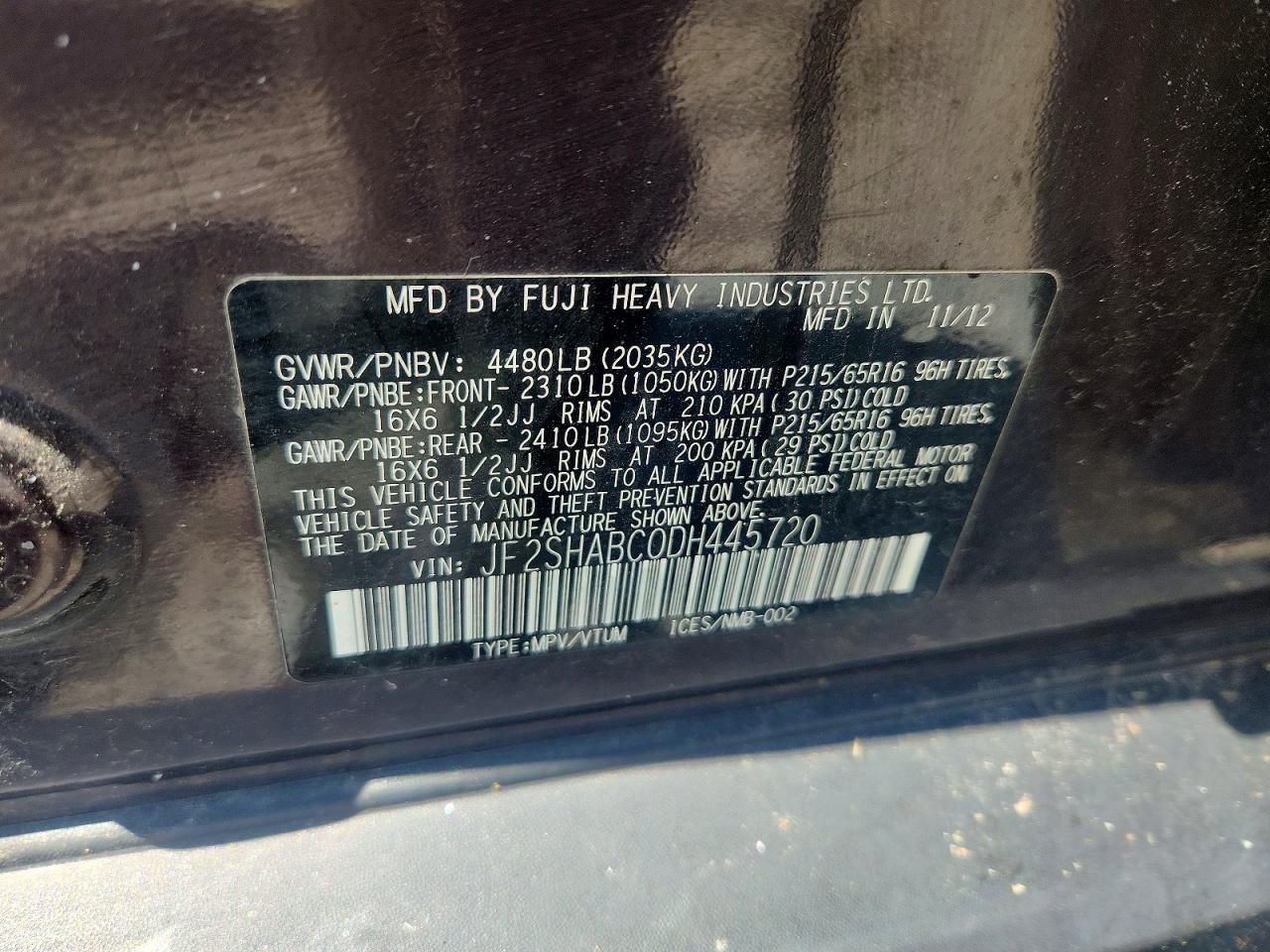 2013 Subaru Forester 2.5x Purple vin: JF2SHABC0DH445720