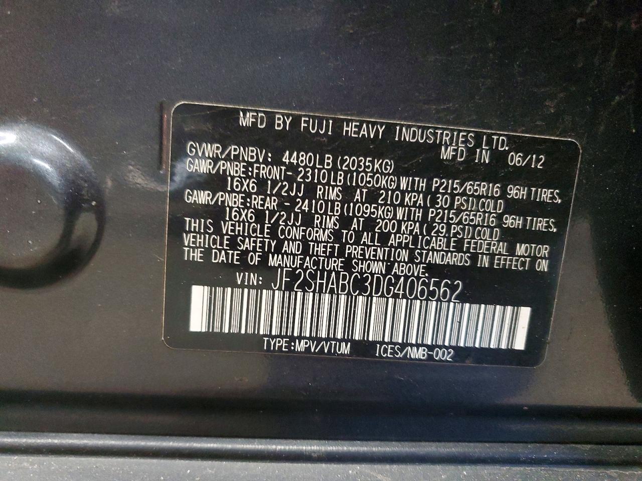 2013 Subaru Forester 2.5x Gray vin: JF2SHABC3DG406562