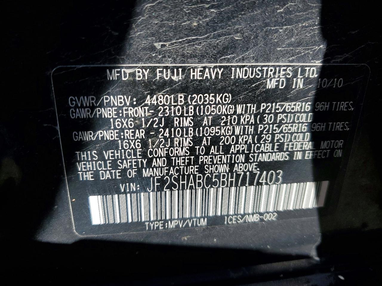 2011 Subaru Forester 2.5x Gray vin: JF2SHABC5BH717403