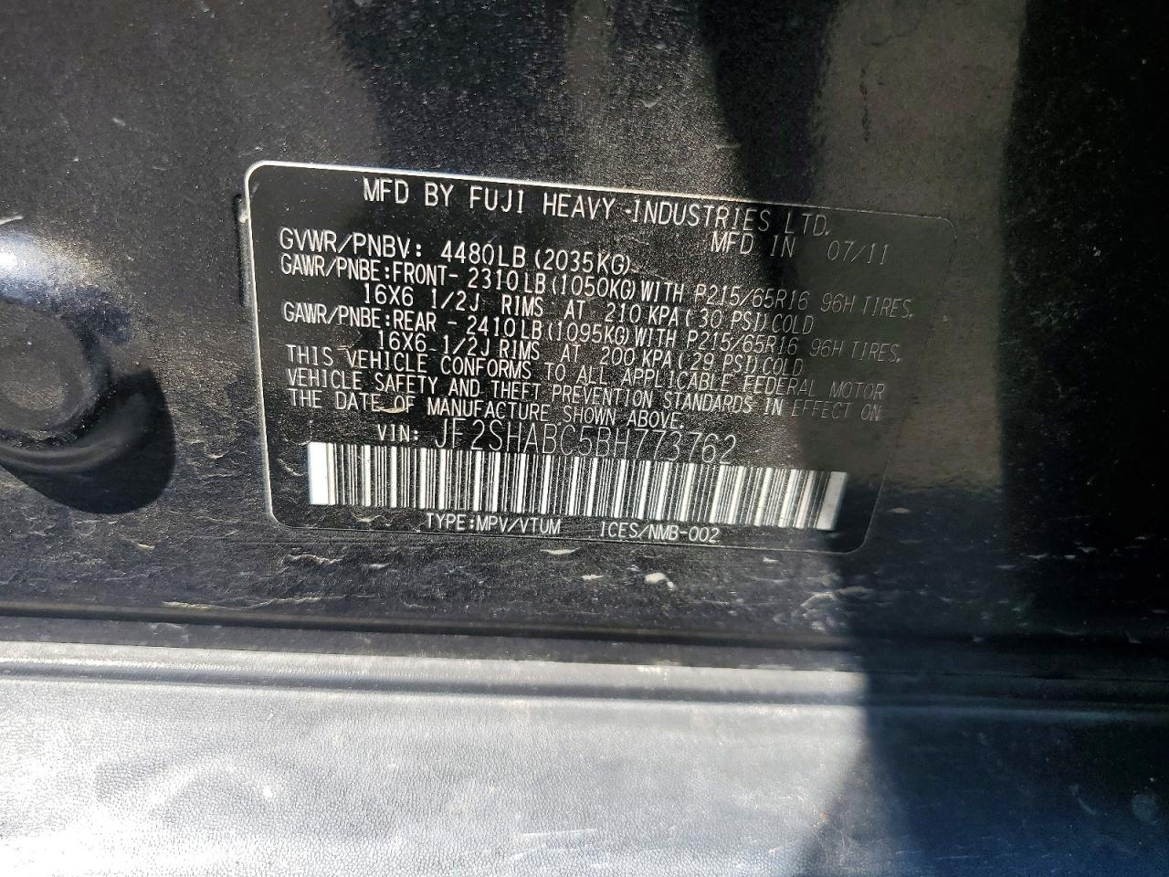 2011 Subaru Forester 2.5x Gray vin: JF2SHABC5BH773762