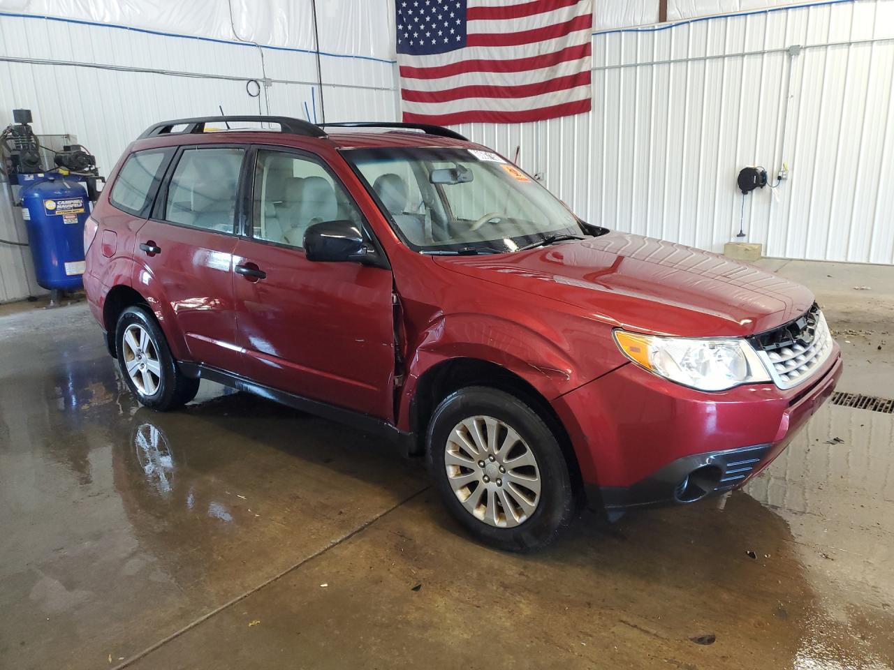2013 Subaru Forester 2.5x Maroon vin: JF2SHABC9DH402333 Damage: Right Front Door, Dent(S) W/ Paint Dmg, > 12 Inches