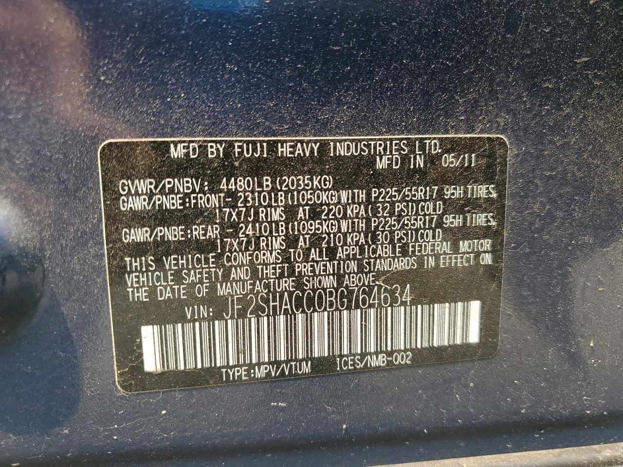 2011 Subaru Forester 2.5xt Limited/sports 2.5xt Blue vin: JF2SHACC0BG764634