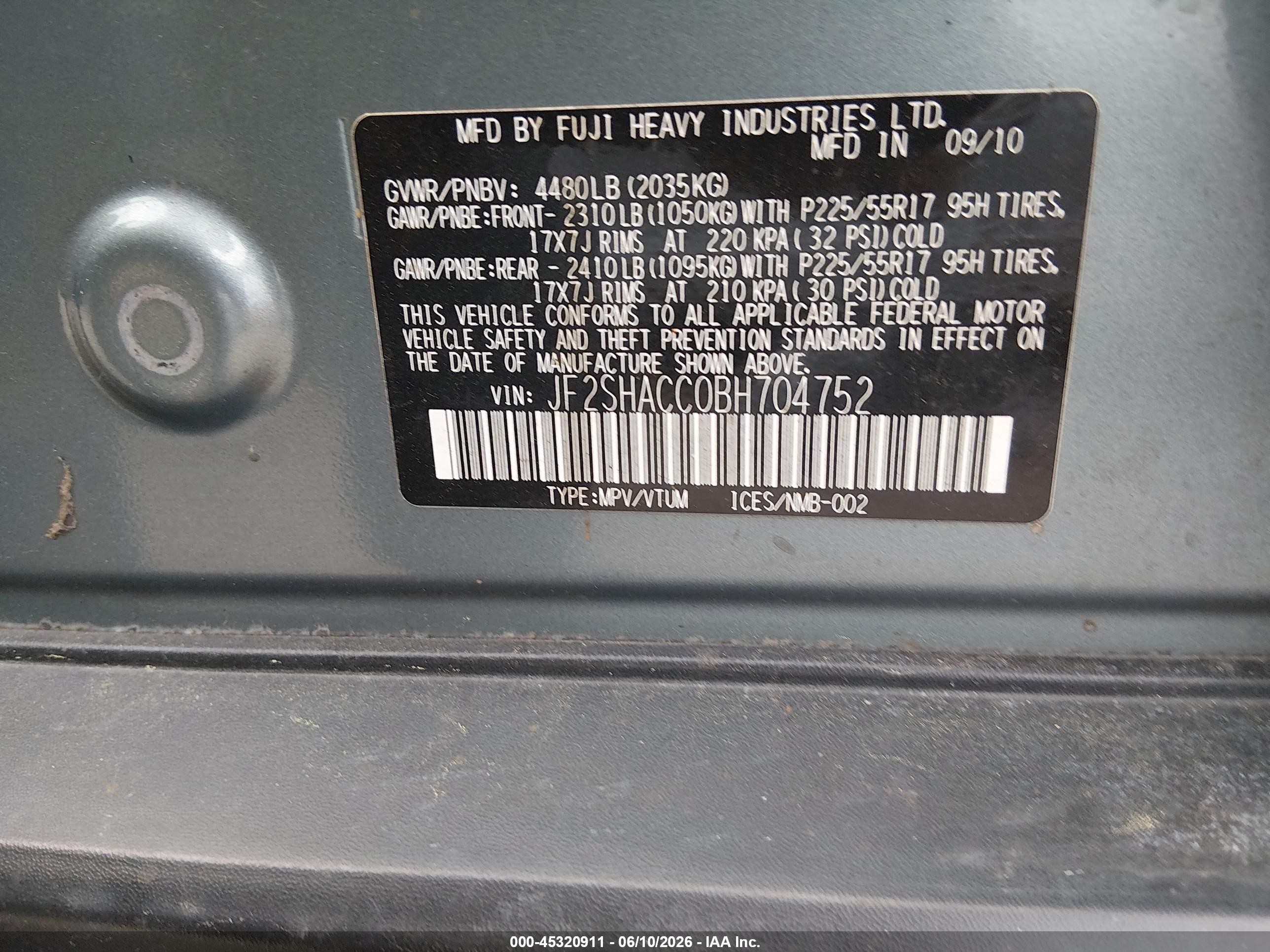 2011 Subaru Forester 2.5x Premium Light Blue vin: JF2SHACC0BH704752