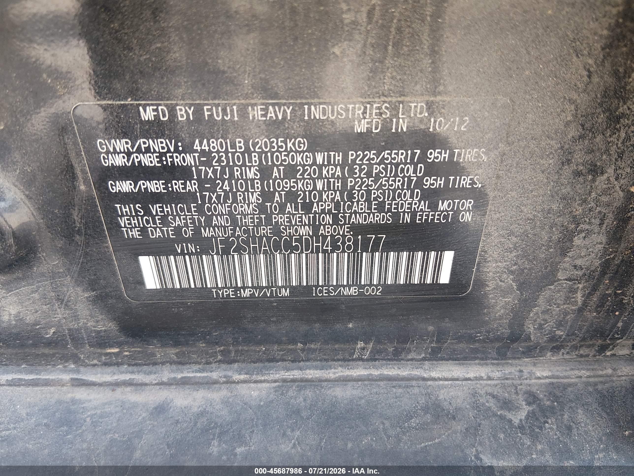 2013 Subaru Forester 2.5x Premium Black vin: JF2SHACC5DH438177