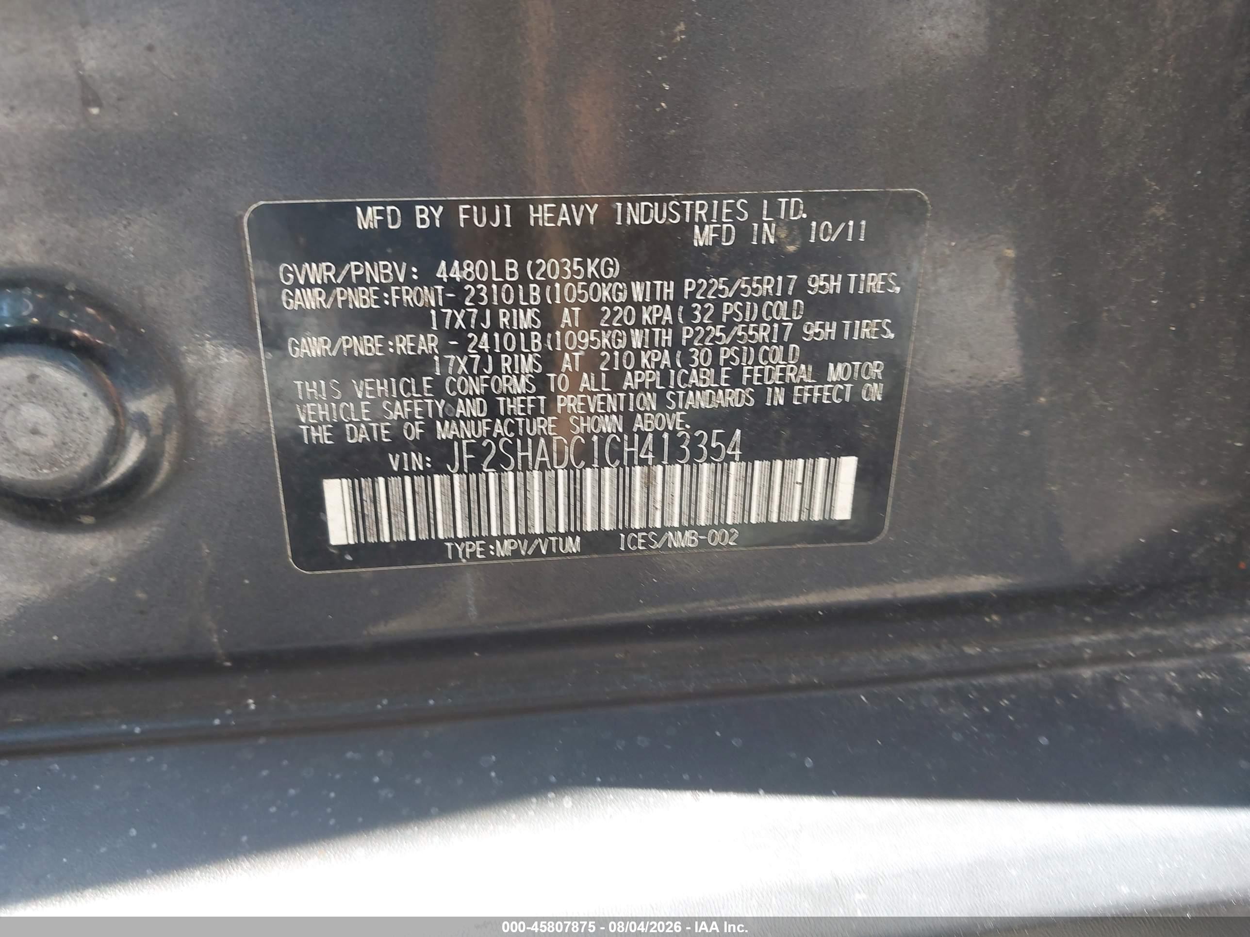 2012 Subaru Forester 2.5x Premium Gray vin: JF2SHADC1CH413354