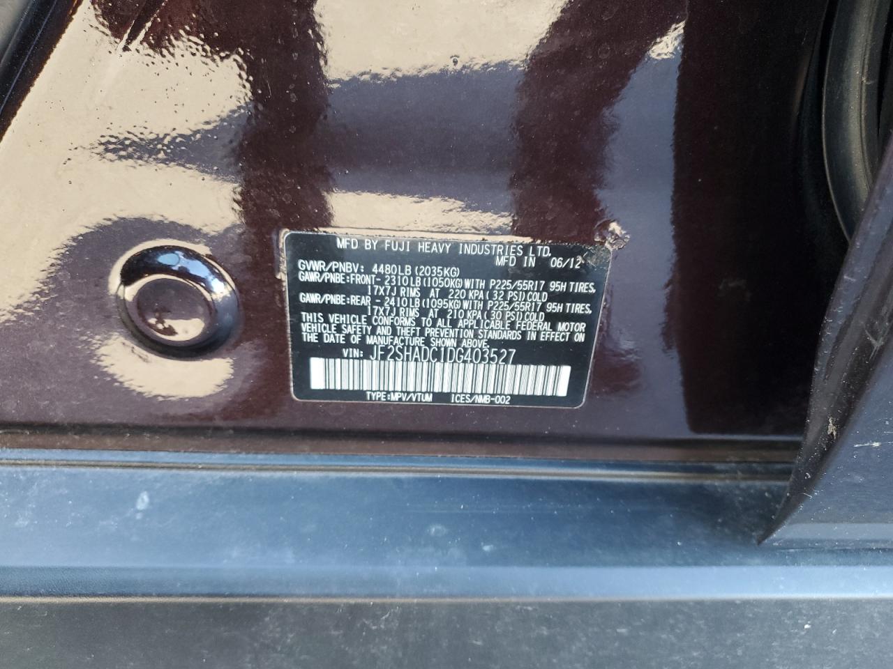 2013 Subaru Forester 2.5x Premium Purple vin: JF2SHADC1DG403527