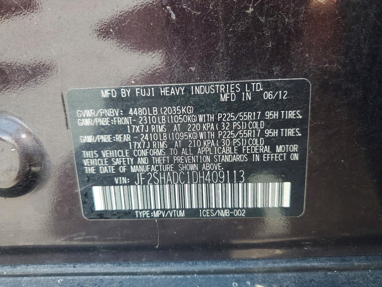 2013 Subaru Forester 2.5x Premium Burgundy vin: JF2SHADC1DH409113