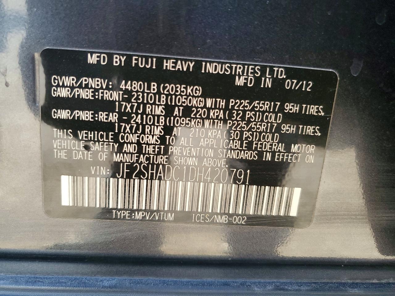 2013 Subaru Forester 2.5x Premium Gray vin: JF2SHADC1DH420791