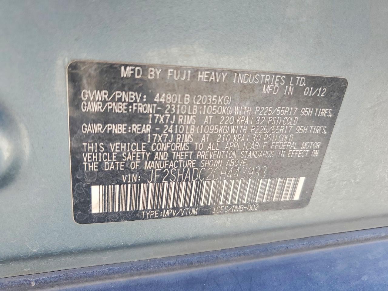 2012 Subaru Forester 2.5x Premium Teal vin: JF2SHADC2CH443933