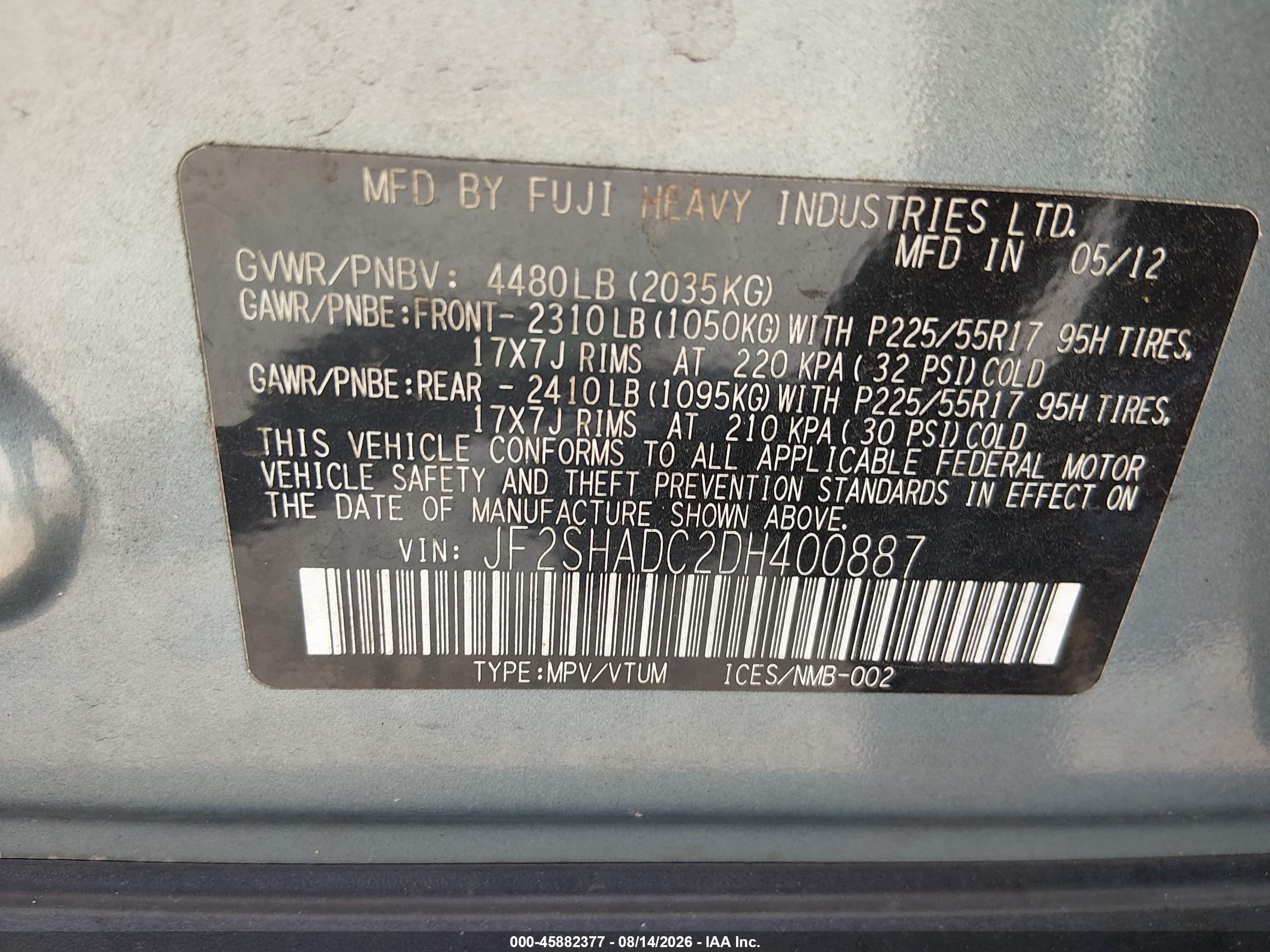 2013 Subaru Forester 2.5x Premium Gray vin: JF2SHADC2DH400887