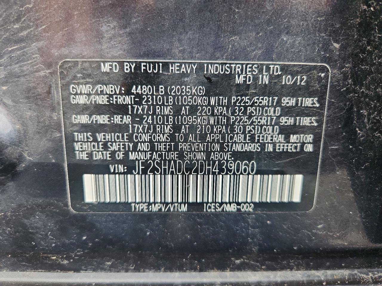 2013 Subaru Forester 2.5x Premium Charcoal vin: JF2SHADC2DH439060