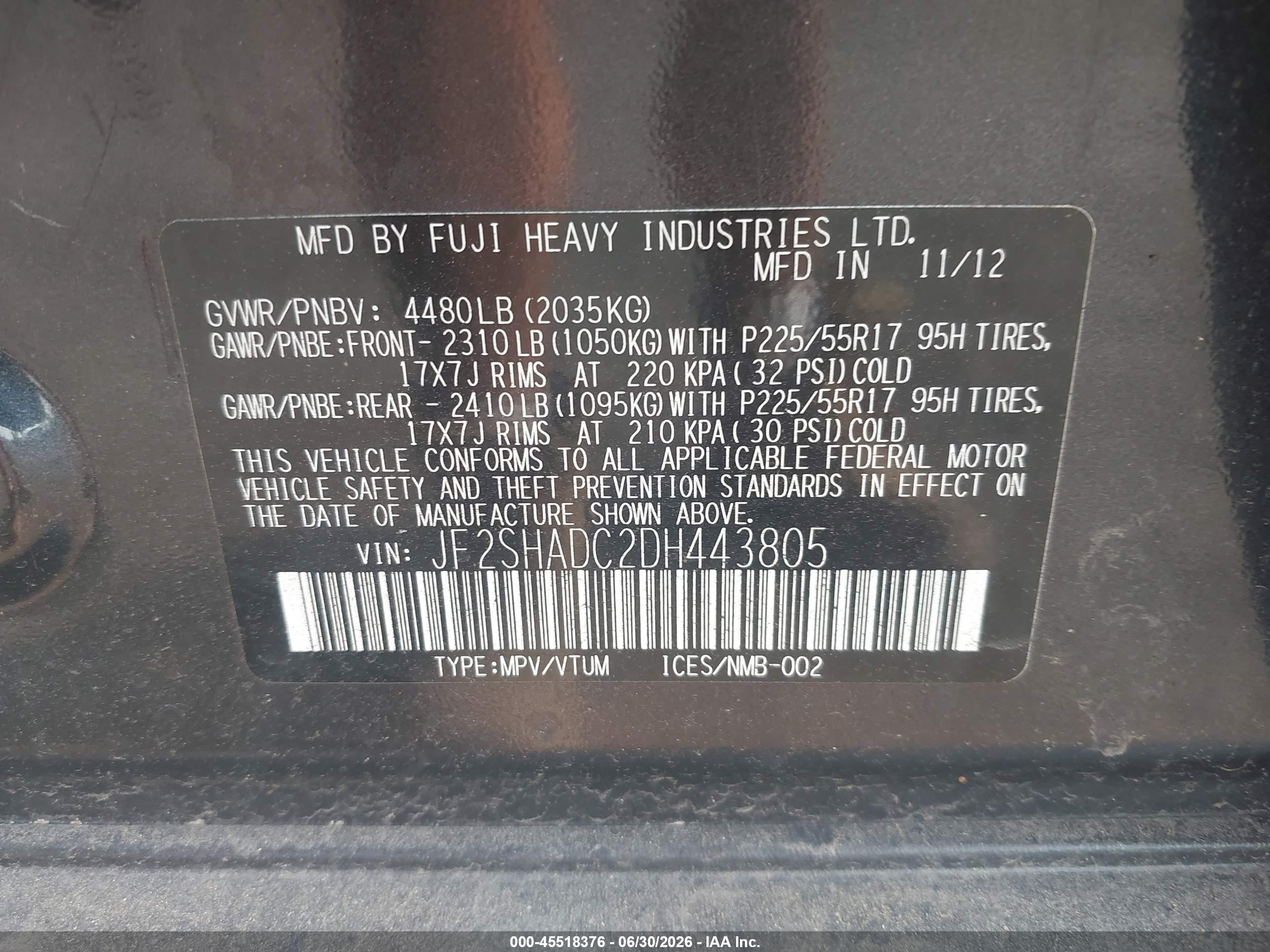 2013 Subaru Forester 2.5x Premium Gray vin: JF2SHADC2DH443805