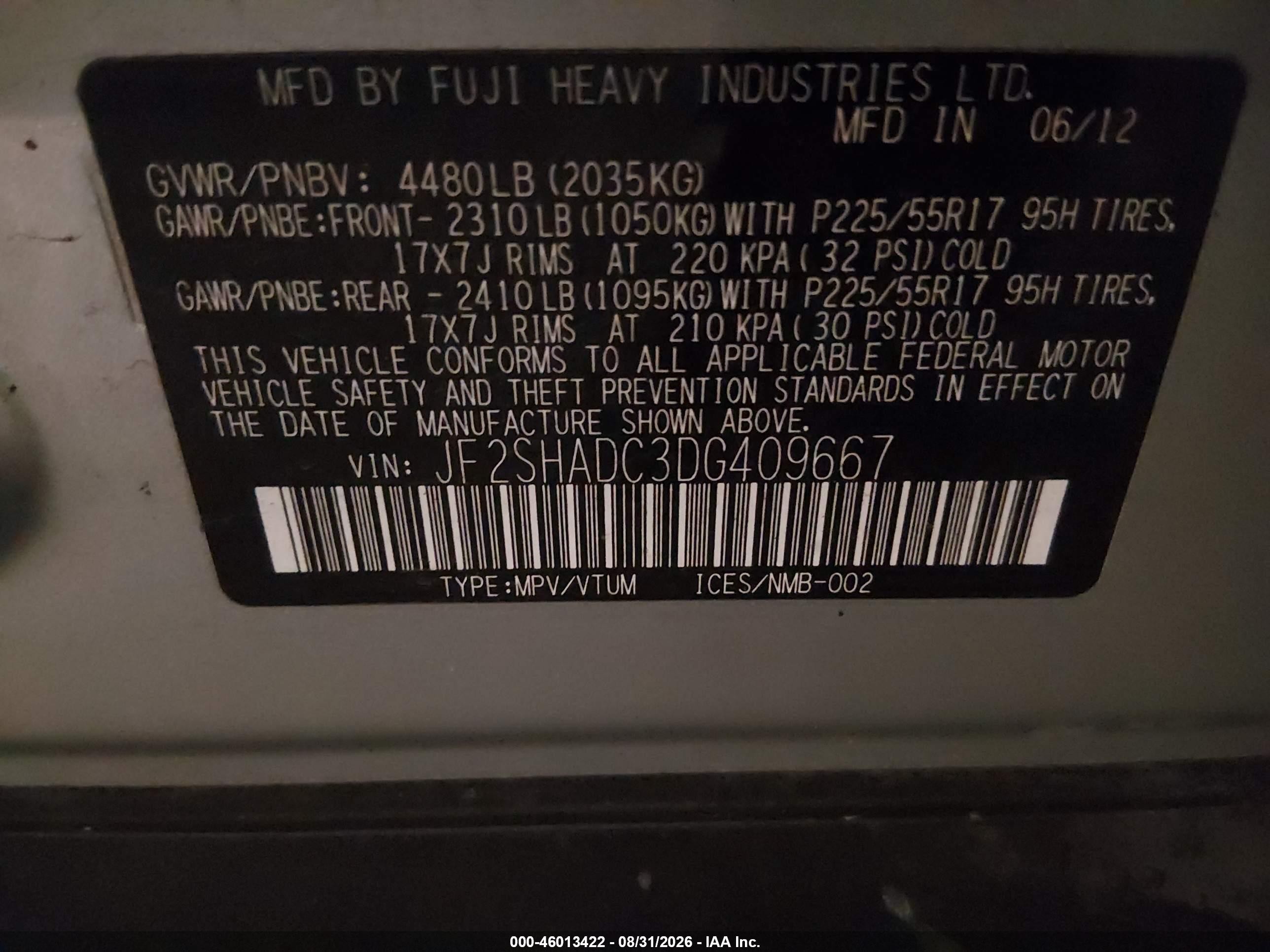 2013 Subaru Forester 2.5x Premium Silver vin: JF2SHADC3DG409667