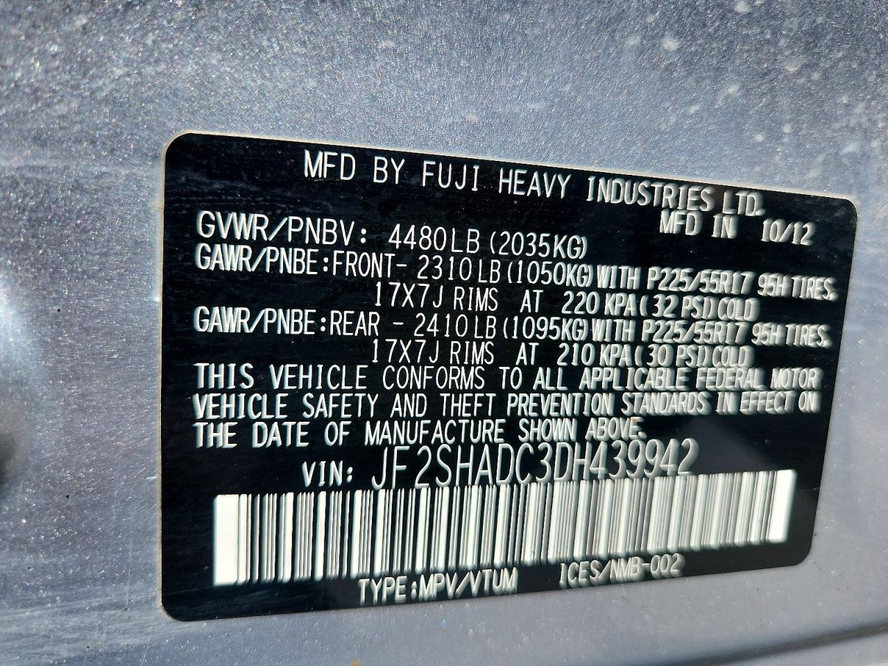 2013 Subaru Forester 2.5x Premium Silver vin: JF2SHADC3DH439942