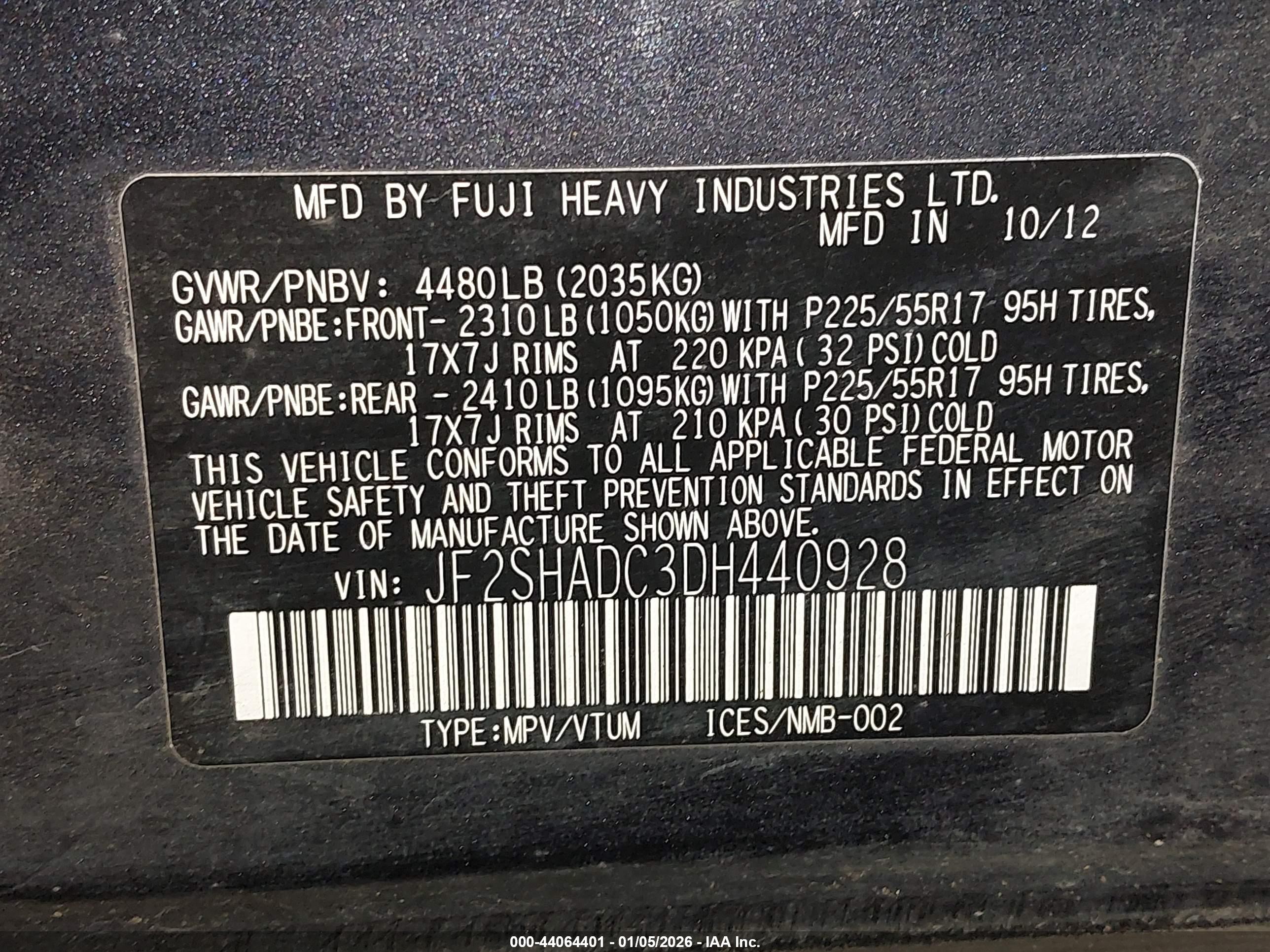 2013 Subaru Forester 2.5x Premium Black vin: JF2SHADC3DH440928