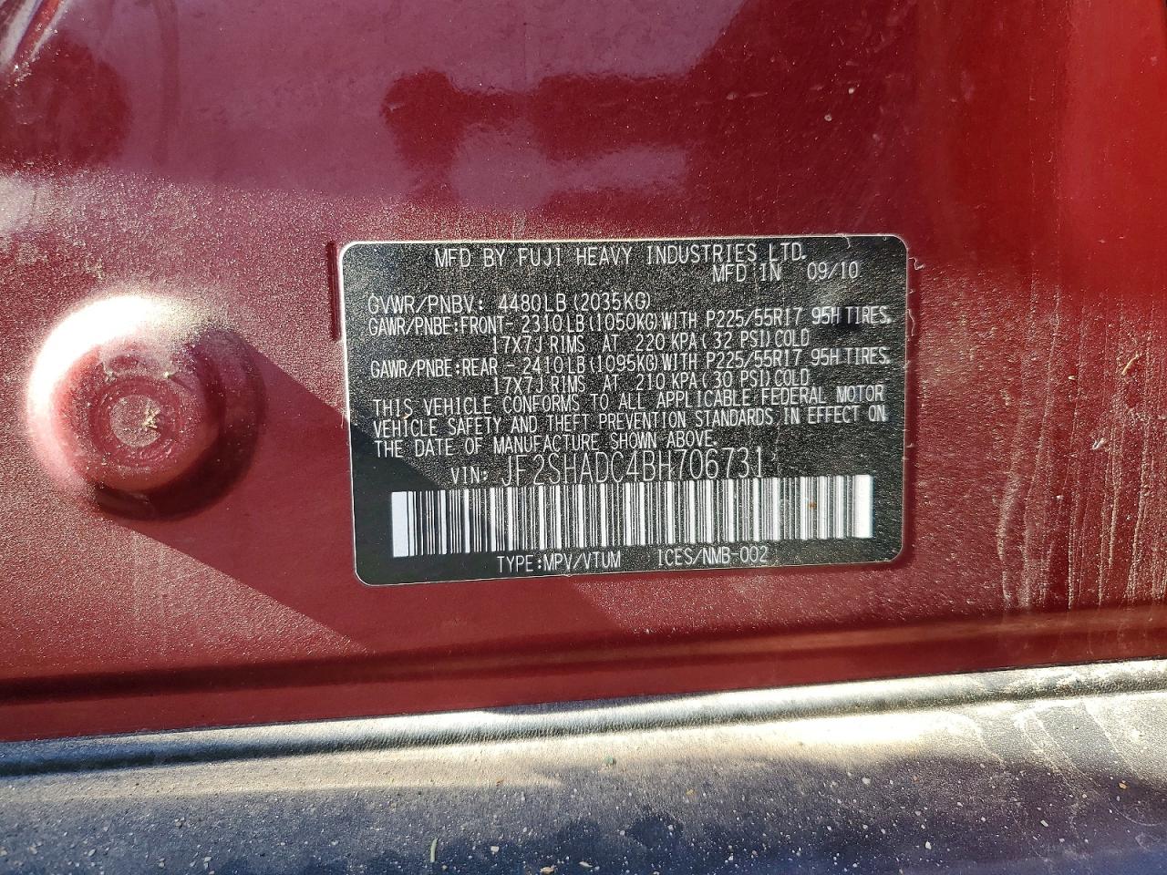 2011 Subaru Forester 2.5x Premium Burgundy vin: JF2SHADC4BH706731