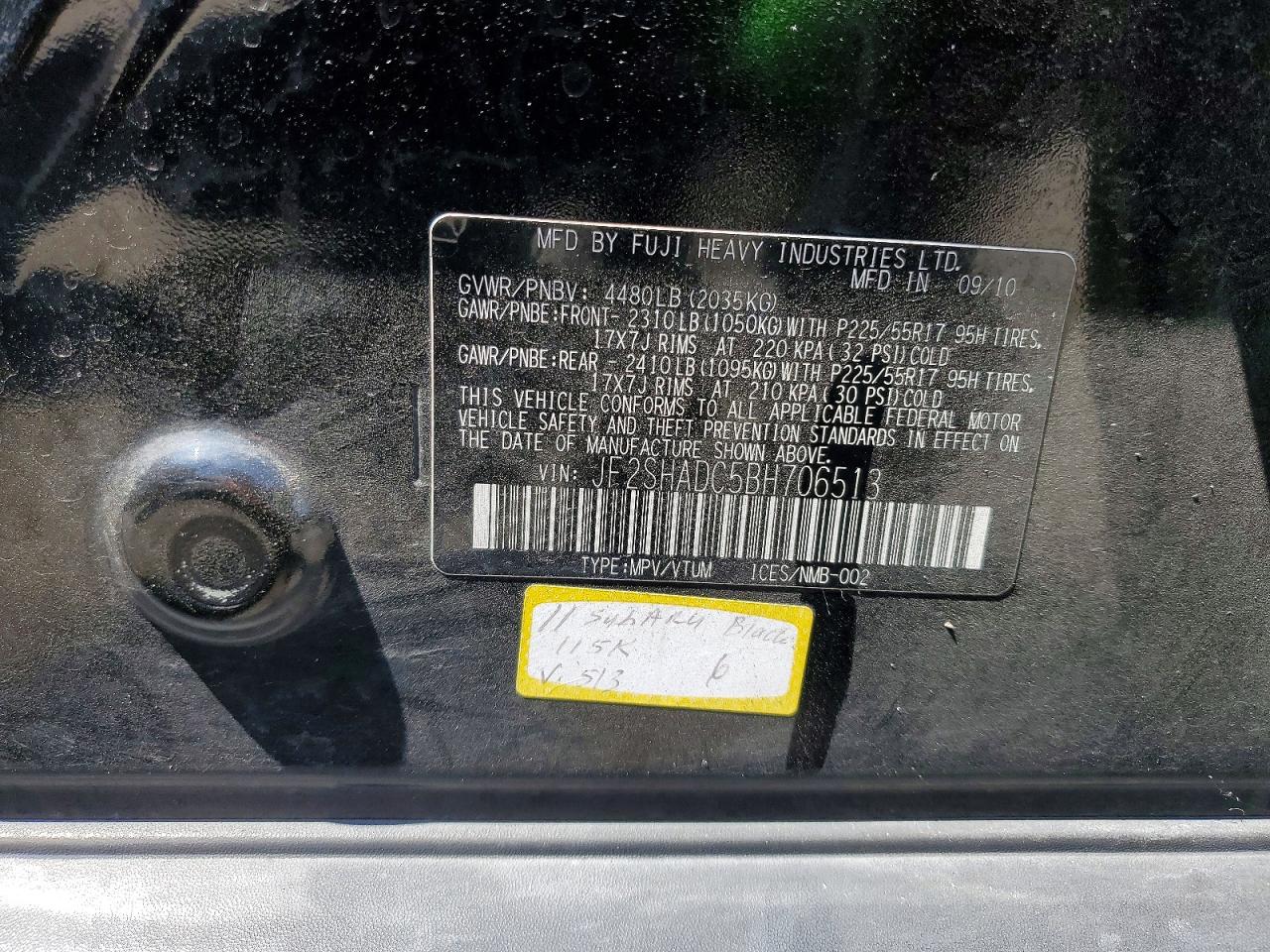 2011 Subaru Forester 2.5x Premium Черный vin: JF2SHADC5BH706513
