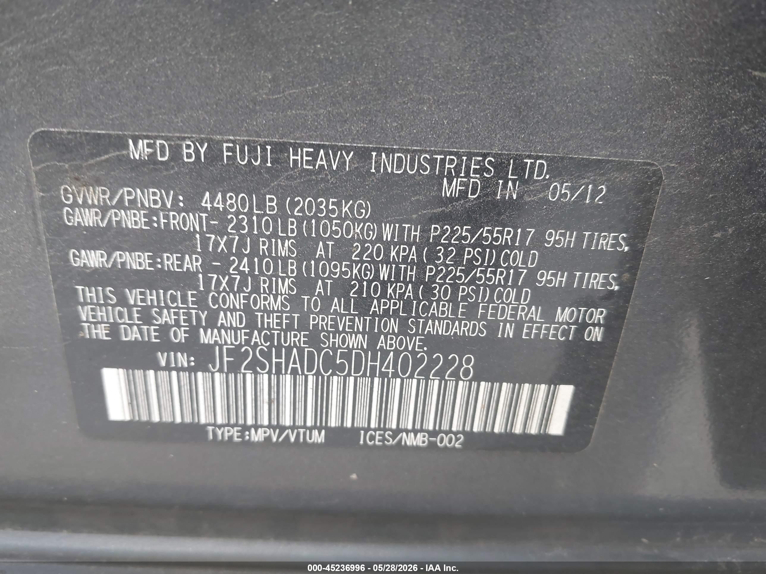 2013 Subaru Forester 2.5x Premium Gray vin: JF2SHADC5DH402228
