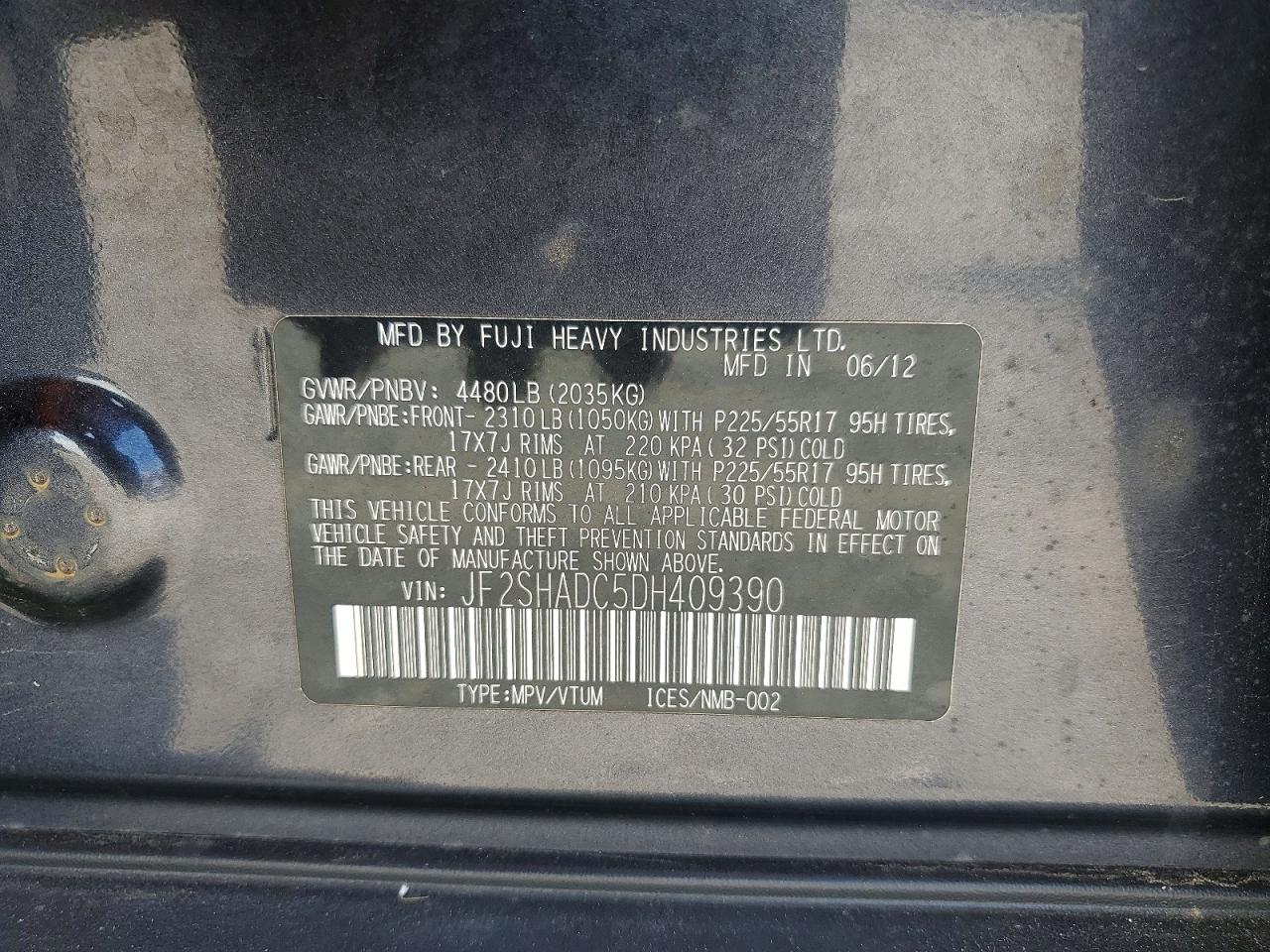 2013 Subaru Forester 2.5x Premium Gray vin: JF2SHADC5DH409390