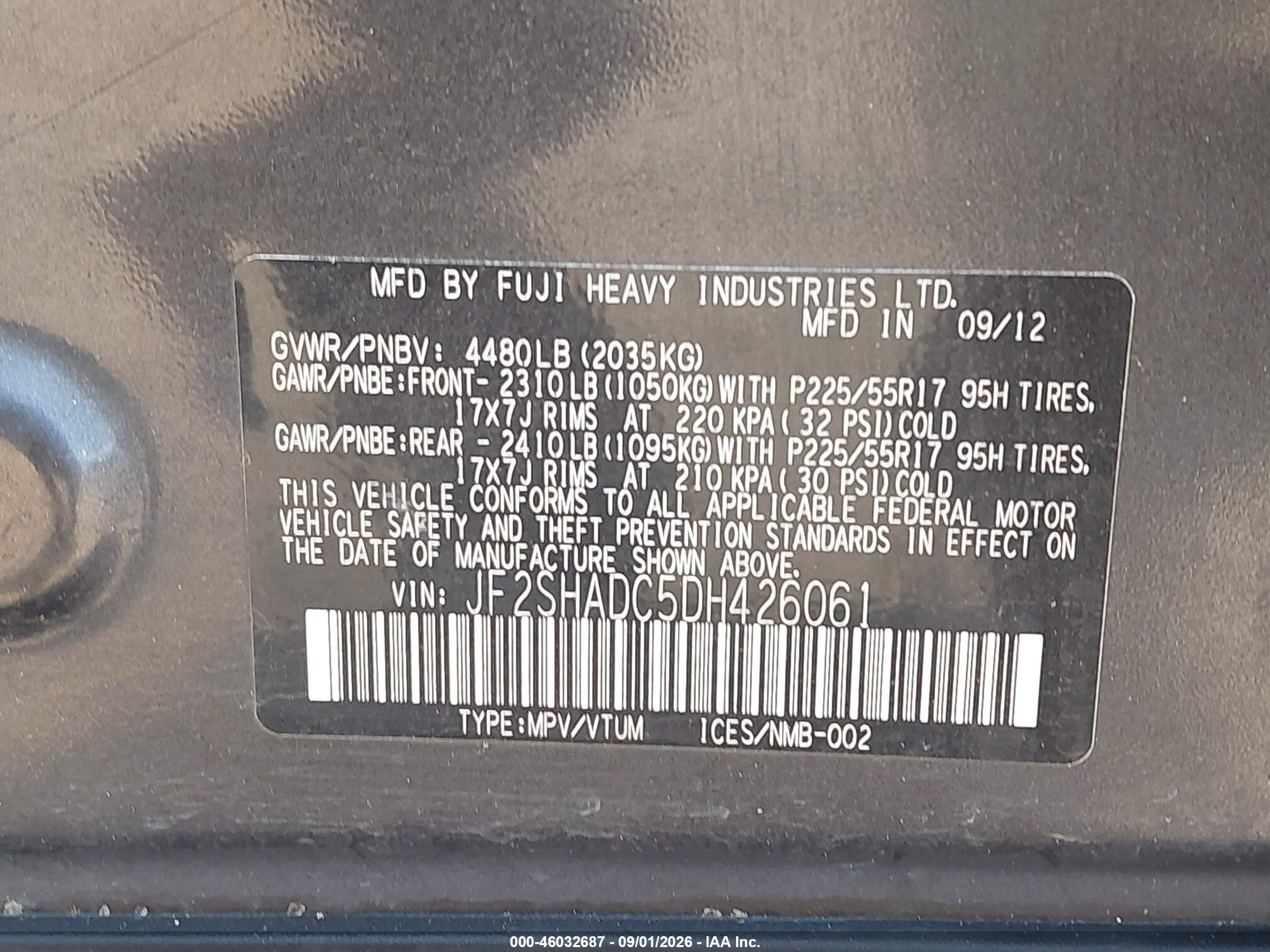 2013 Subaru Forester 2.5x Premium Gray vin: JF2SHADC5DH426061