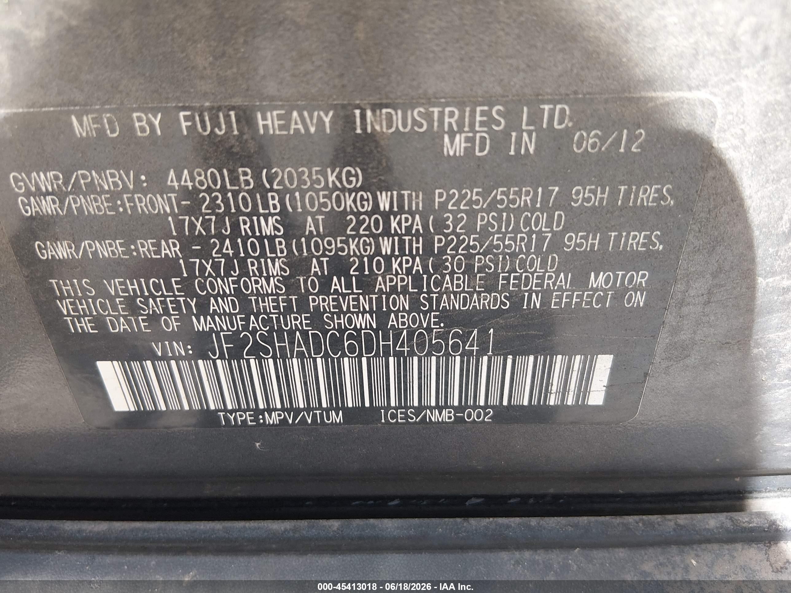 2013 Subaru Forester 2.5x Premium Серый vin: JF2SHADC6DH405641