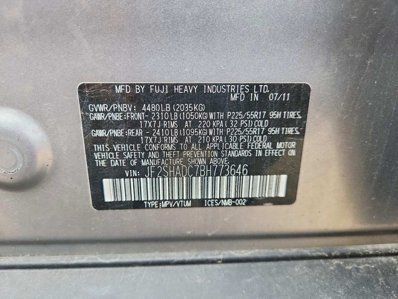 2011 Subaru Forester 2.5x Premium Silver vin: JF2SHADC7BH773646